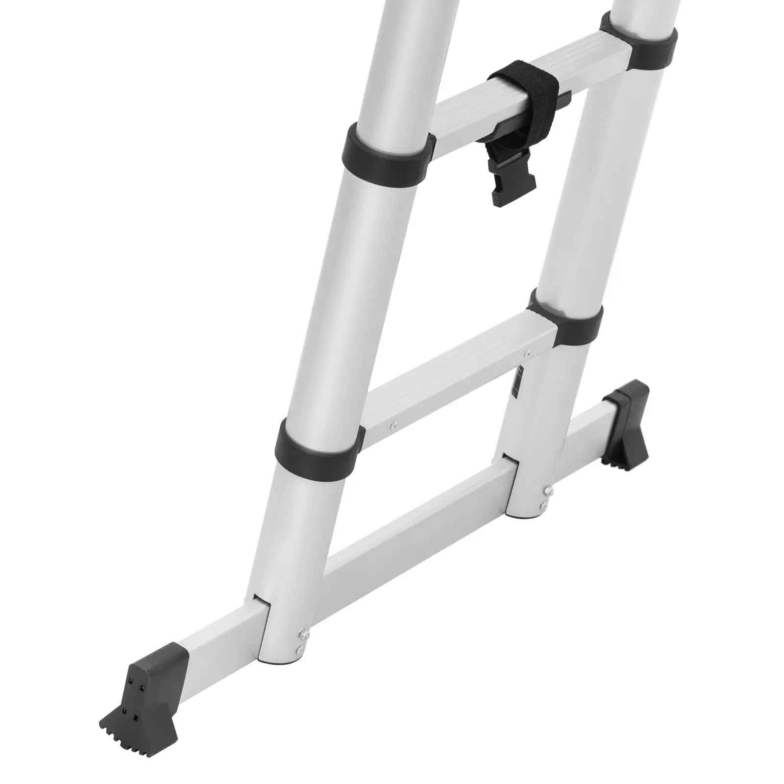 Zložljiva teleskopska lestev - 12 stopnic - aluminij - višina: 0,85 - 1,85/3,80 m