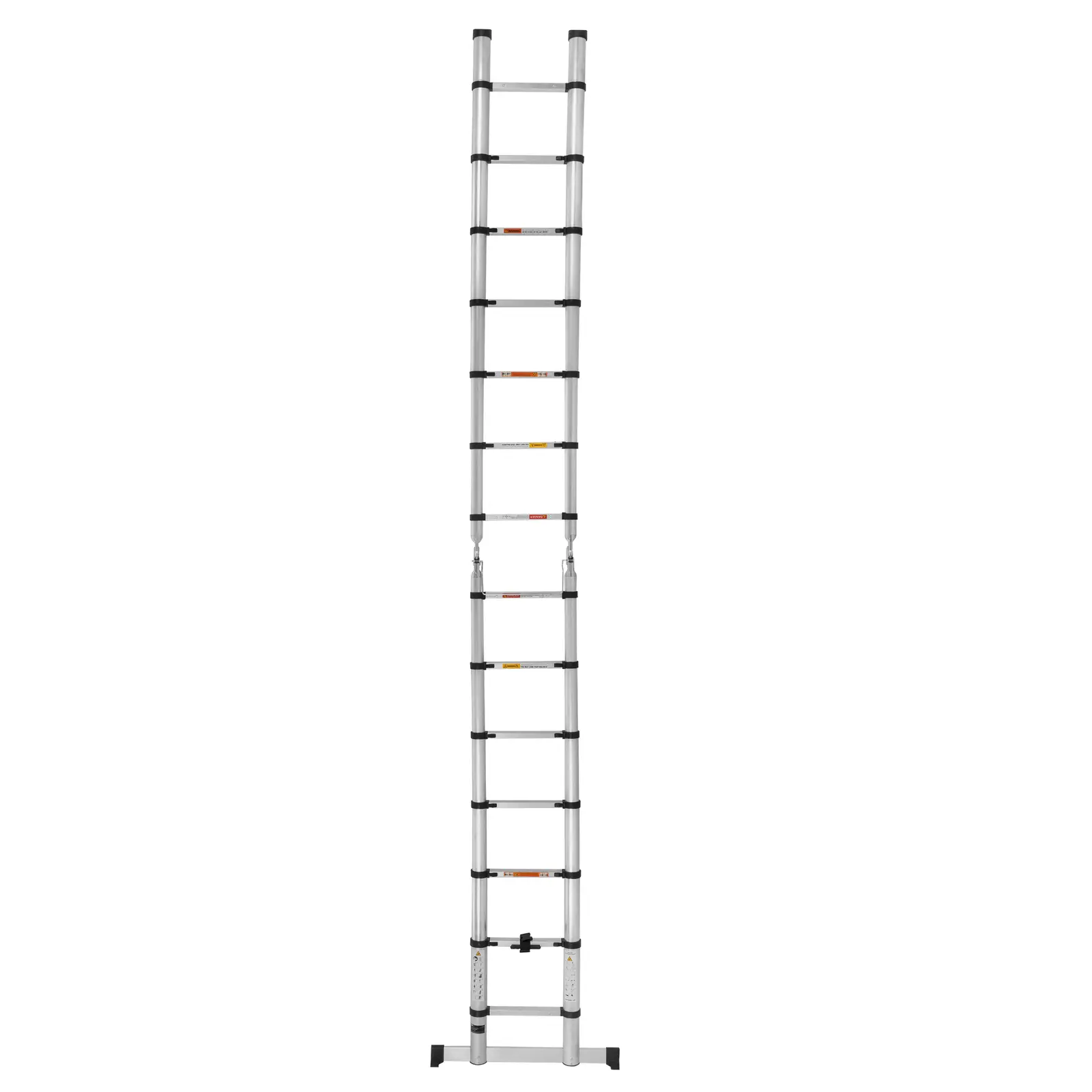 Folding Telescopic Ladder - 14 steps - aluminium - height: 0.88 - 2.13/4.40 m