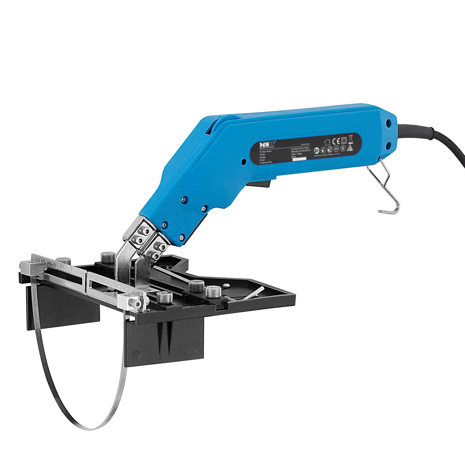 Couteau thermique - 250 W - 500 °C - jusqu'à 250 mm - avec coupe-prise & autres lames (Puissance [W]: 250)