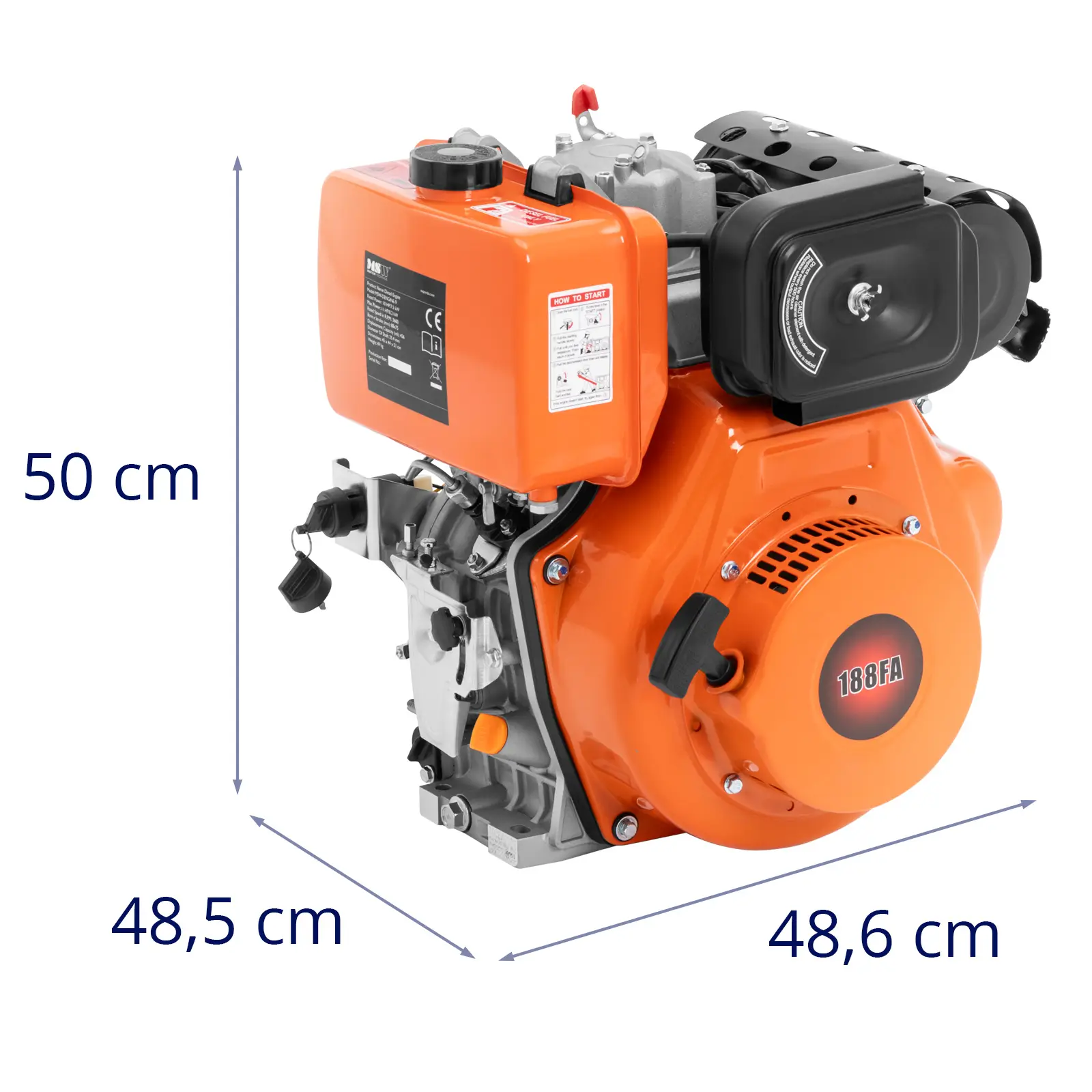 Motore diesel - 11 CV / 8,2 kW - Monocilindrico - Avviamento elettrico e a strappo