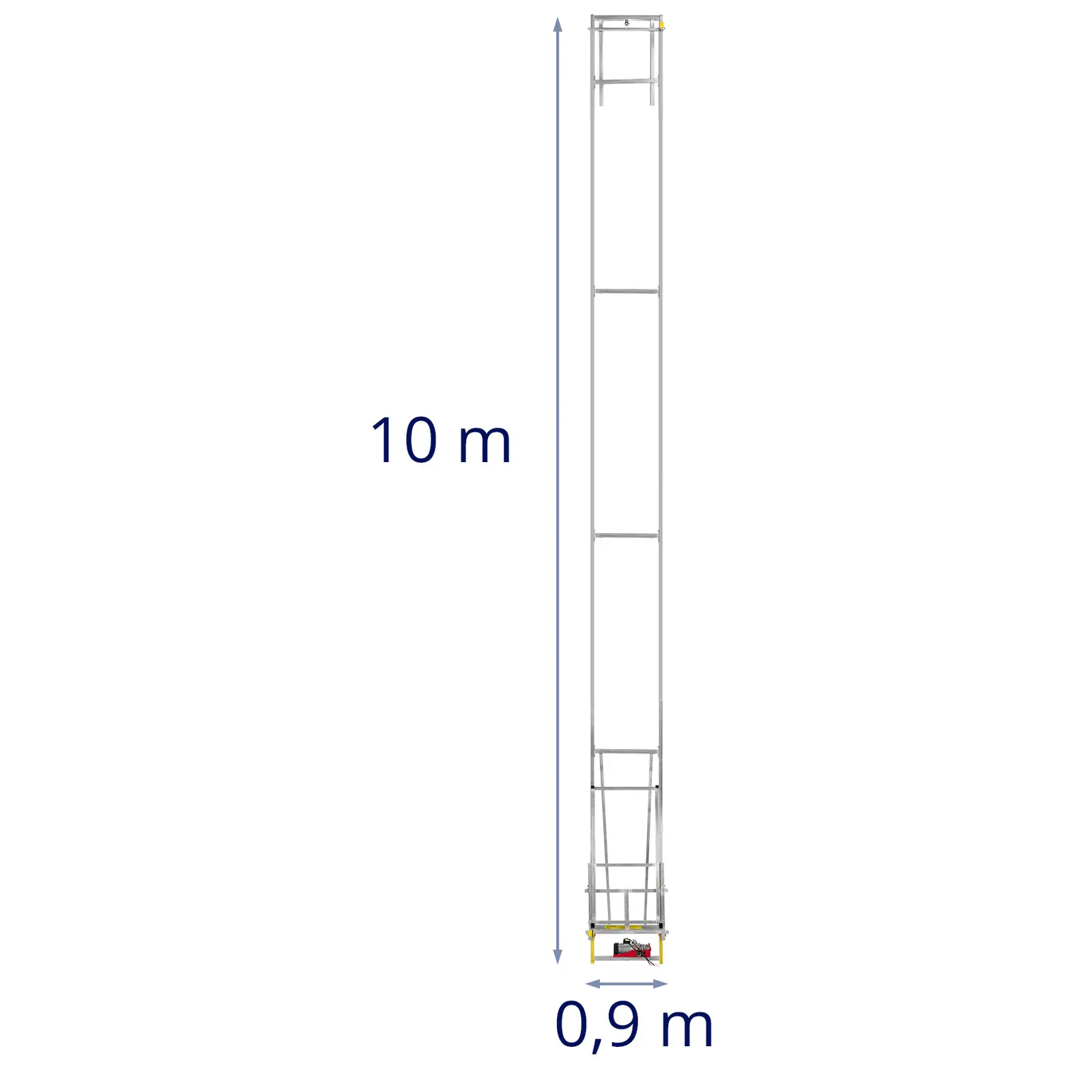 Palan pentru acoperișuri - 10 m - până la 300 kg - design vertical pentru acoperișuri plate și alte acoperișuri