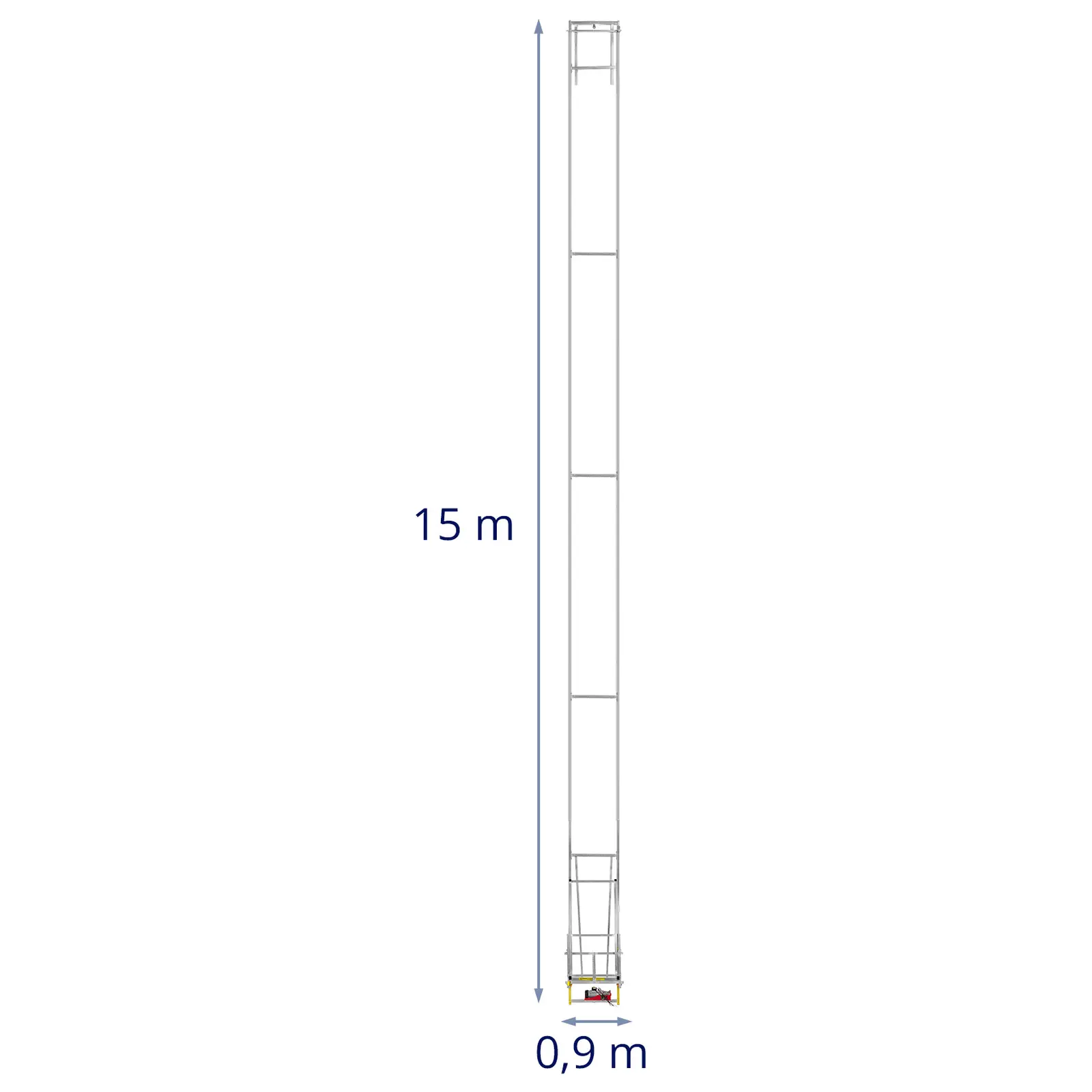 Elevatore a scala - 15 m - Fino a 200 kg - Costruzione verticale anche per tetti piatti