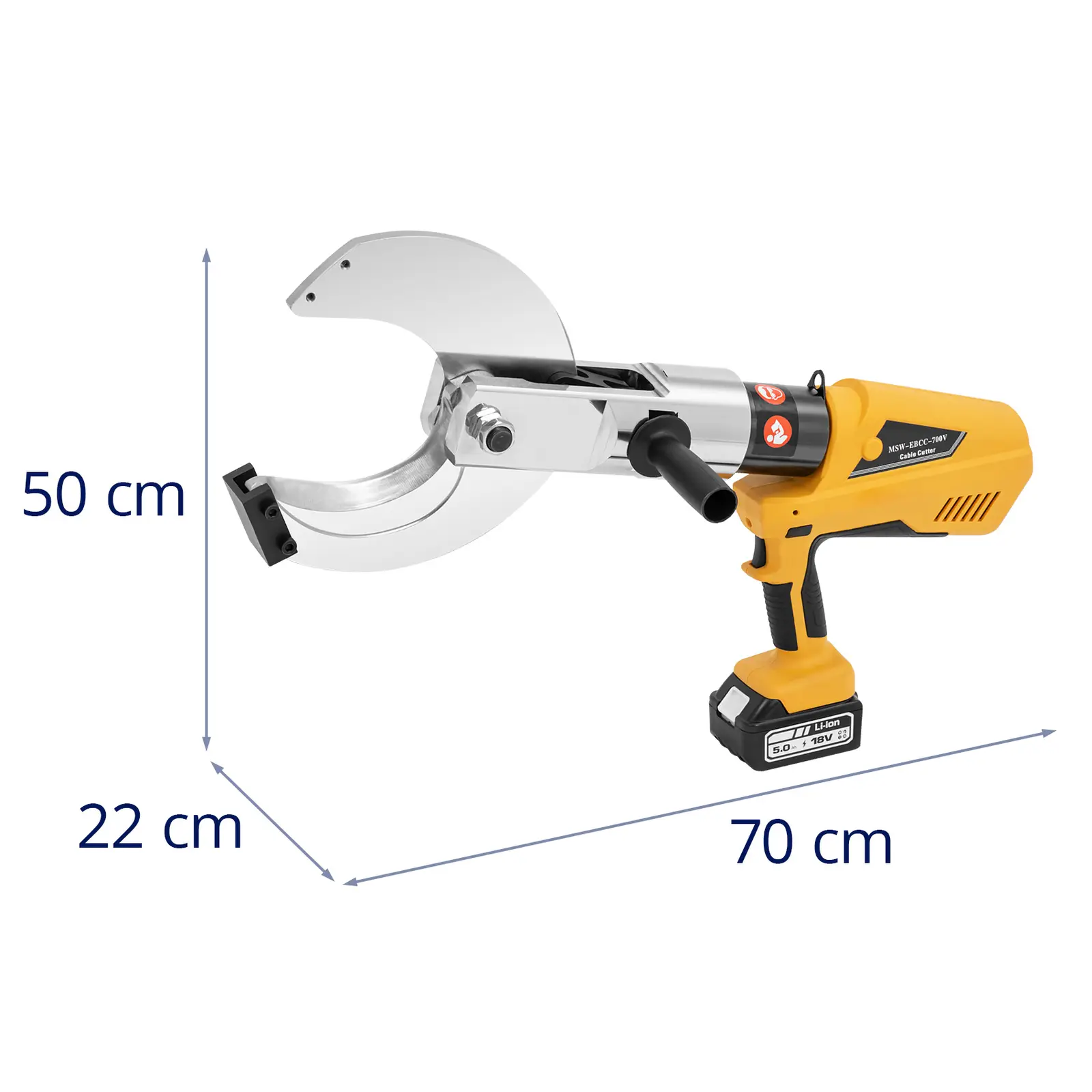 Hydraulické nůžky na kabely - s baterií - 120 mm (Počet baterií: 2)