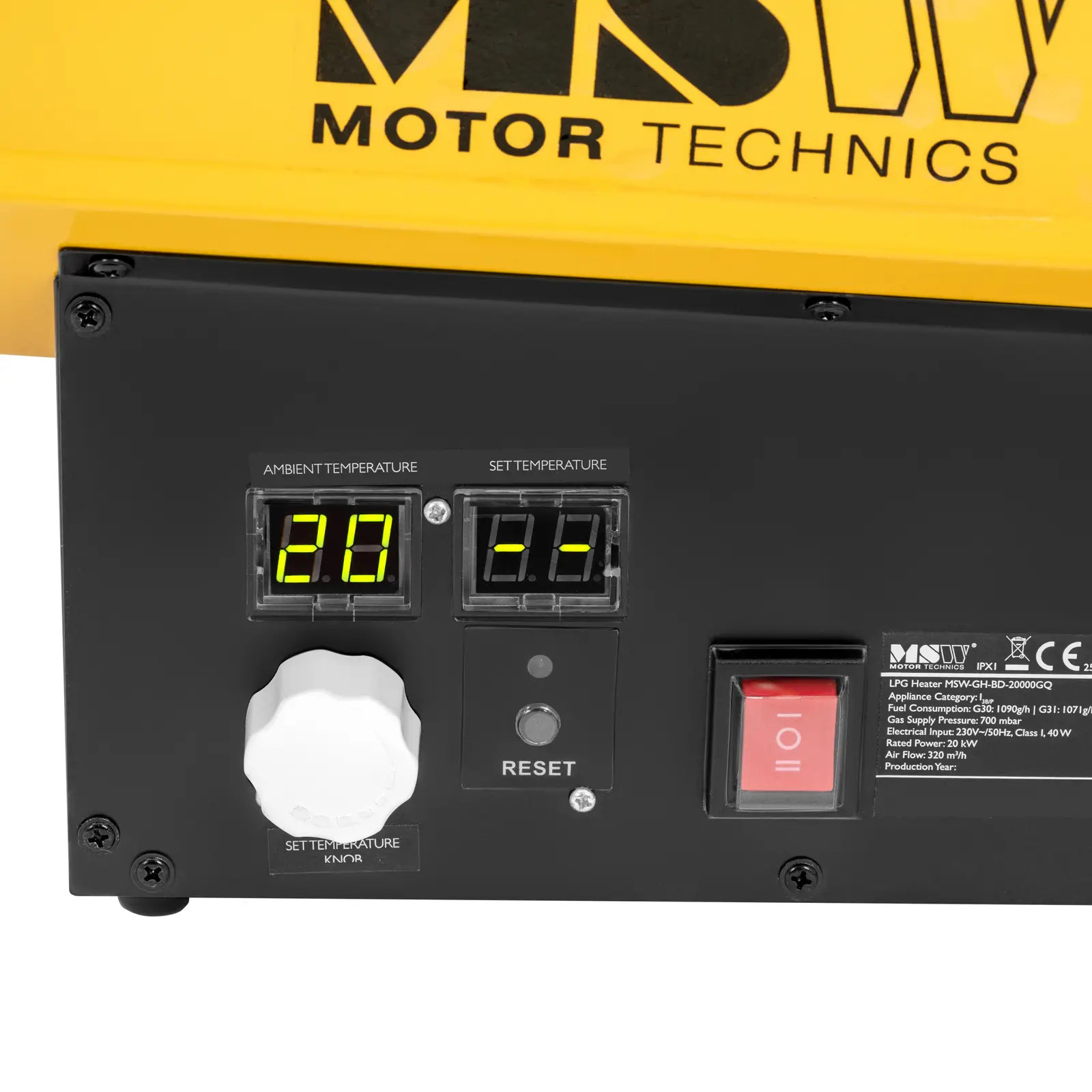 Nagrzewnica gazowa - 20 kW - 160 m² (Czujnik temperatury: Tak)