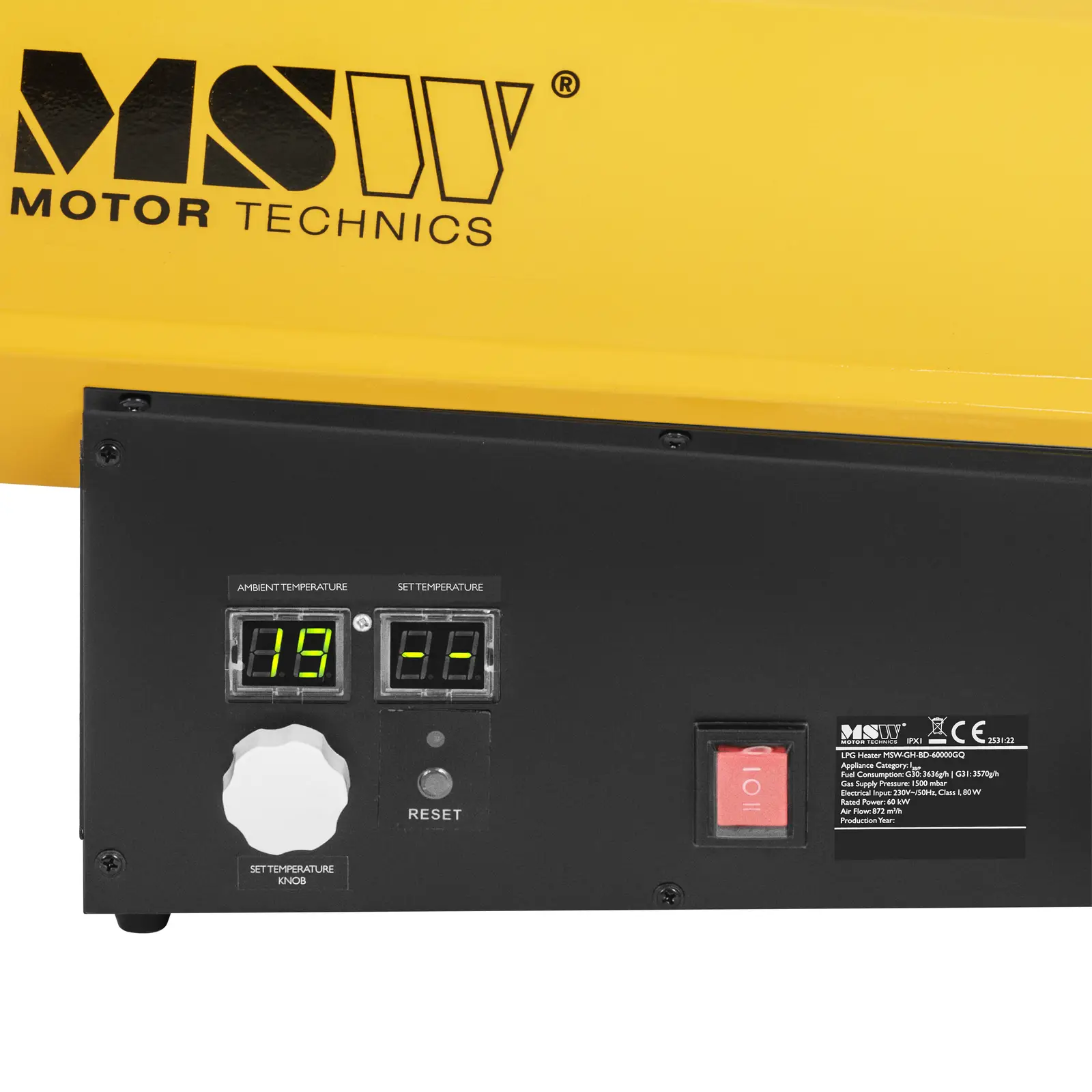 Încălzitor pe gaz - 60 kW - 510 m² (Putere de încălzire: 60 kW)