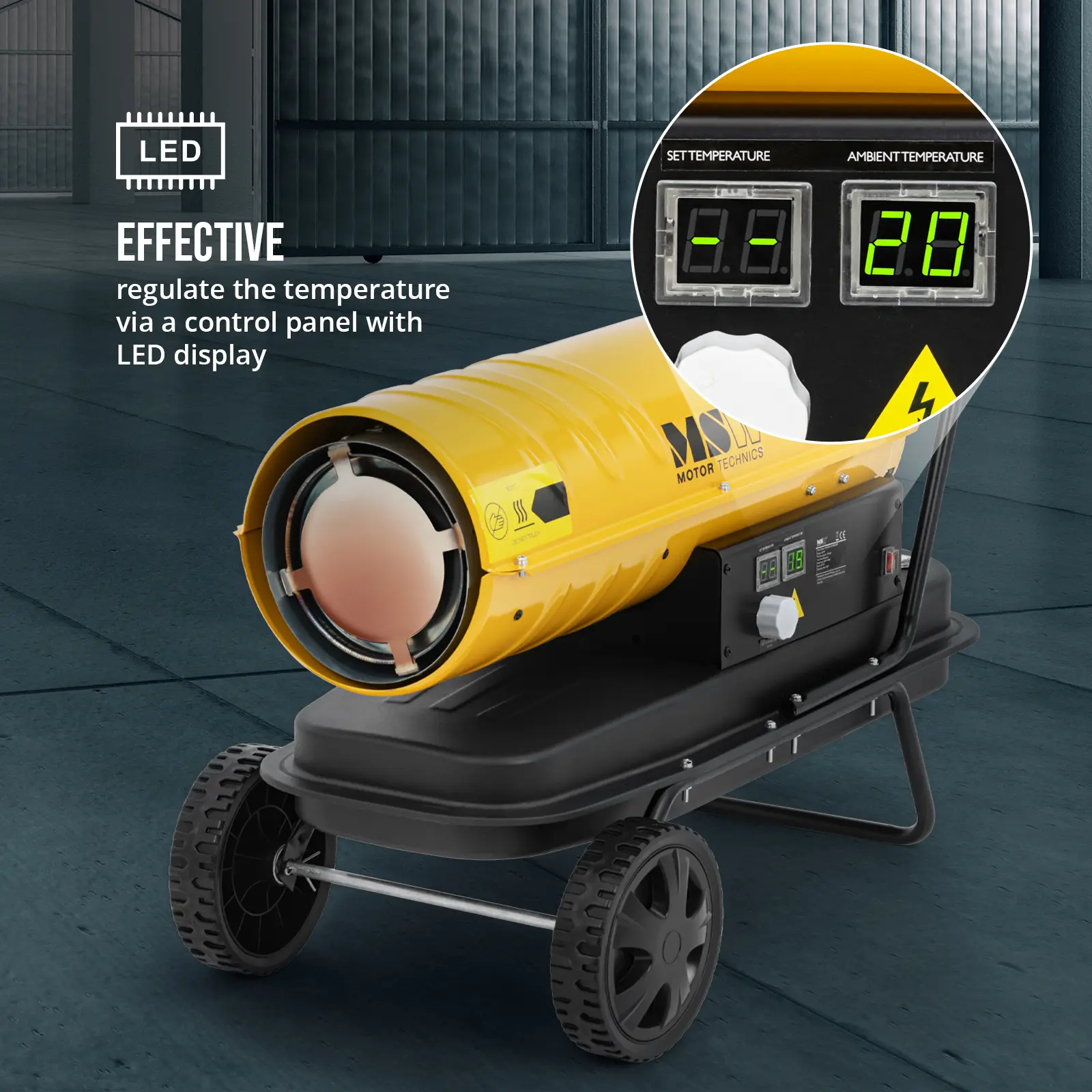 Încălzitor diesel cu roți - 20 kW - 18 l - ECO series (Debit de aer: 600 m³/h)