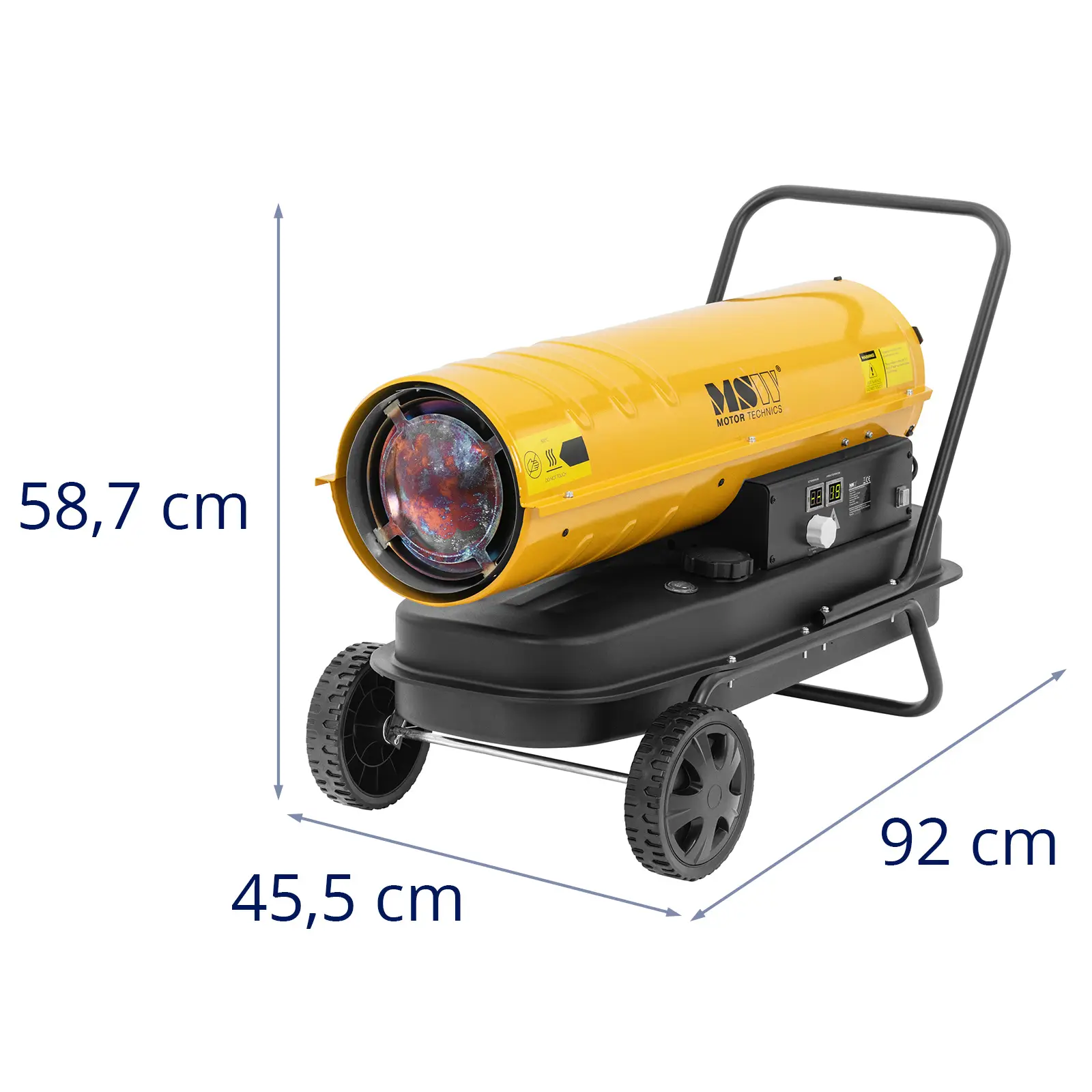 Dieselvarmer med hjul - 30 kW - 38 l