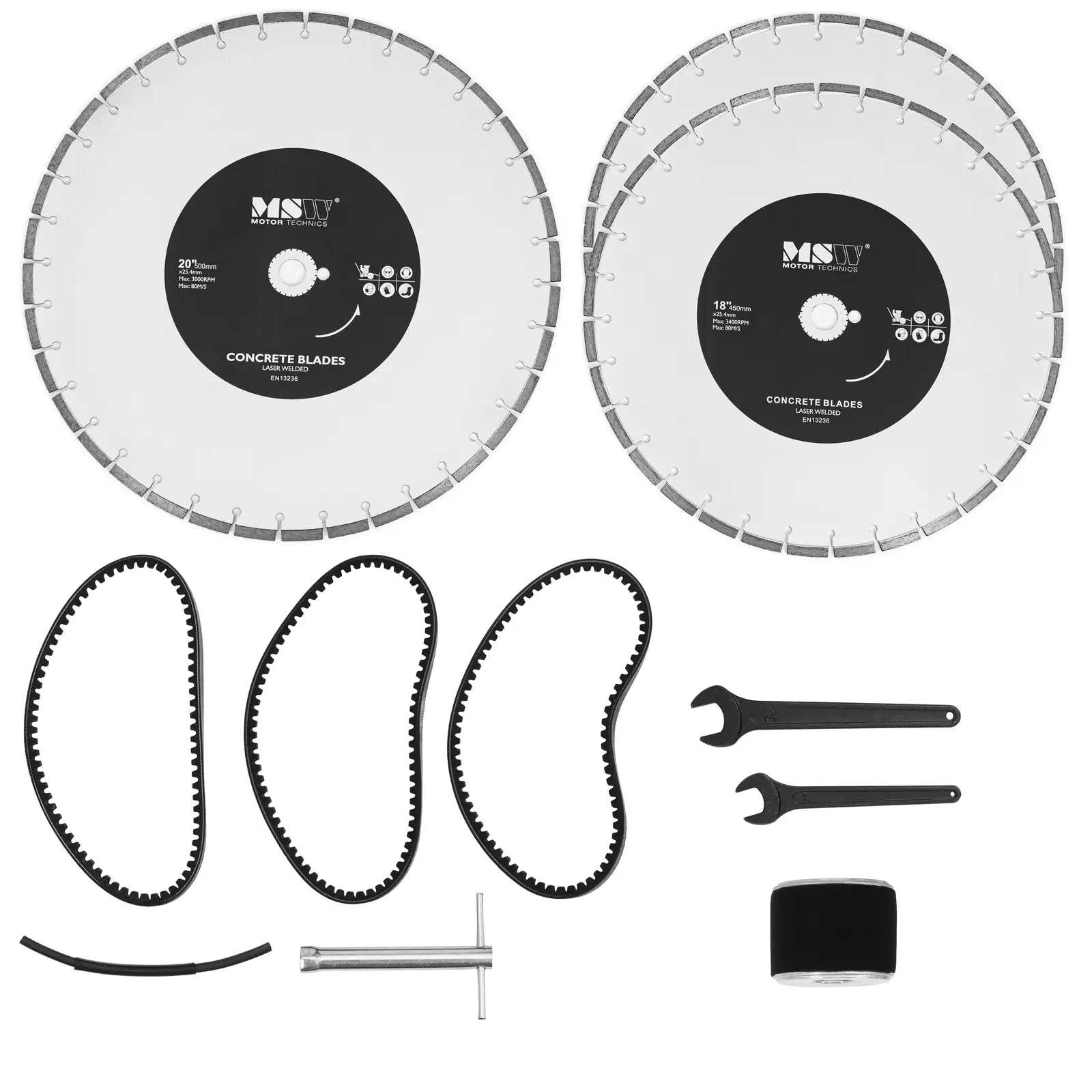 Scie à sol - 13 CV - avec 3 lames circulaires (Volume du réservoir d'eau: 24 l)