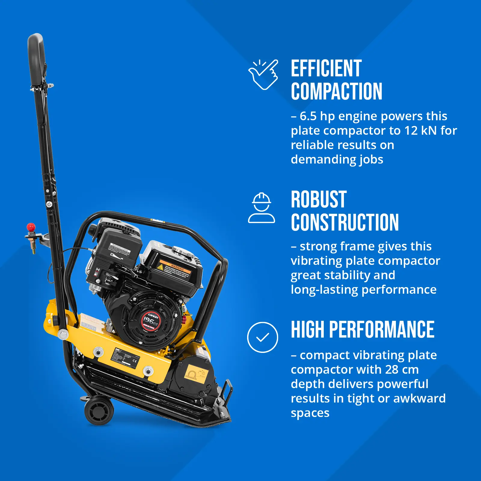  Placa compactadora vibratoria - 51 x 37 cm - 12 kN (Cilindrada: 196 cm³)