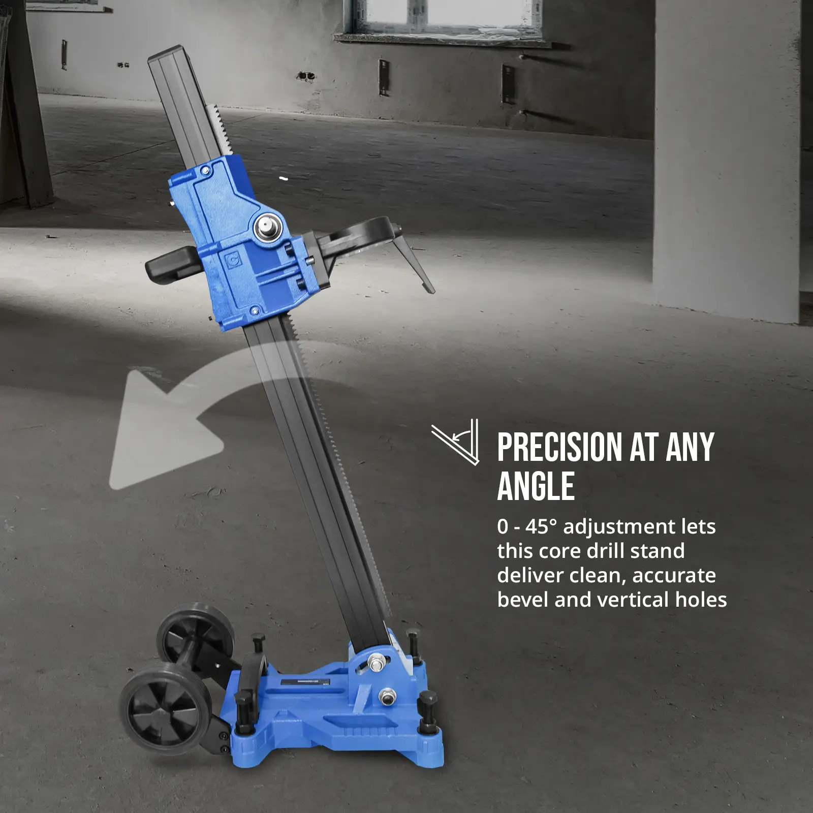 Core Drill Stand - drilling diameter up to 250 mm - 700 mm stroke (Holding diameter: 60 mm)