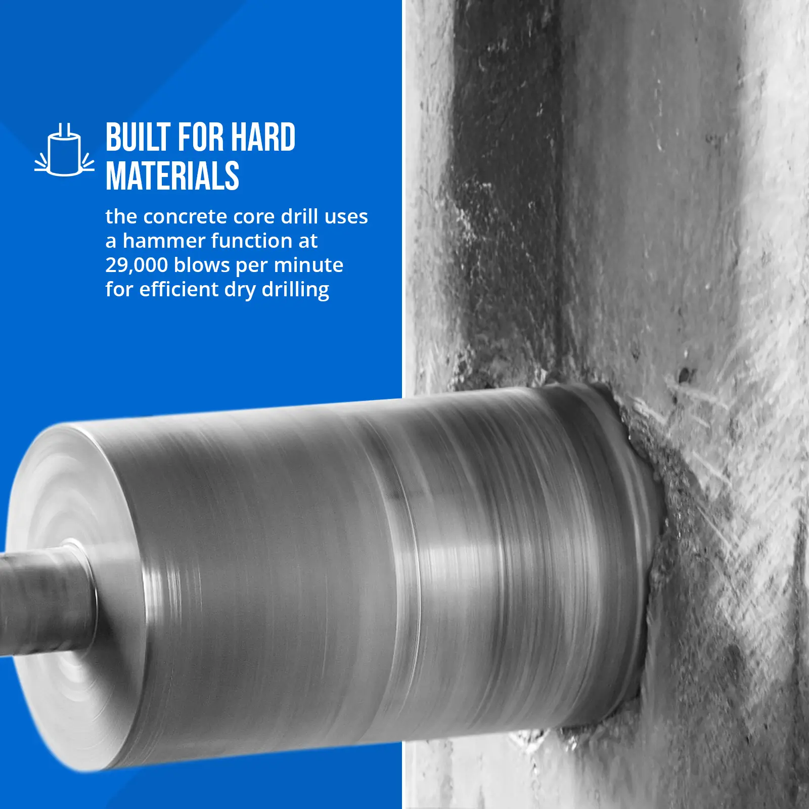 Diamond Core Drill - 1900 W - up to 2160 rpm - 29,000 blows/min - max drilling diameter 160 mm (Protection class: I)