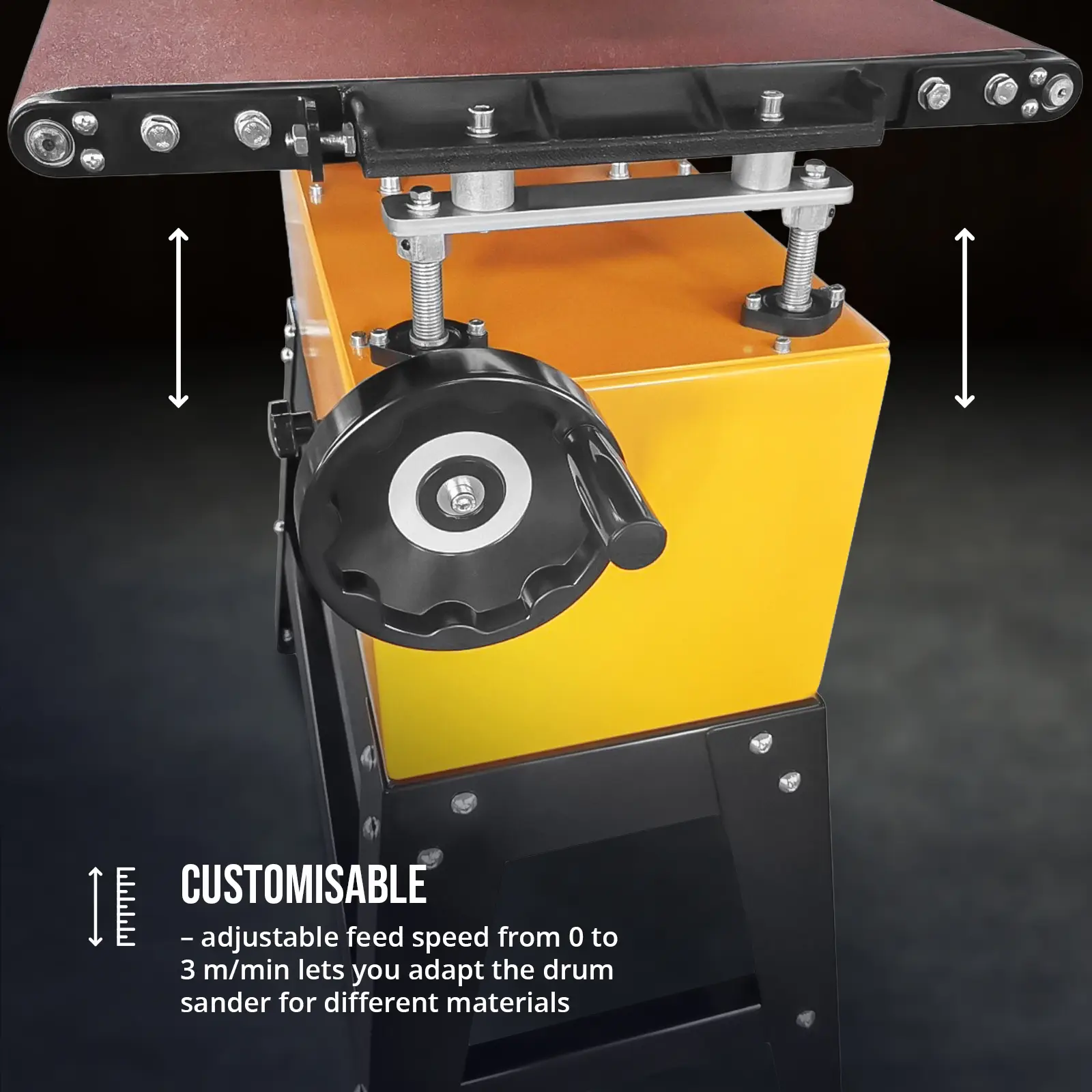 Bredbandslipmaskine - 1500 W - 450 mm arbetsbredd (Maximal hyvlingdjup.: 0.4 mm)