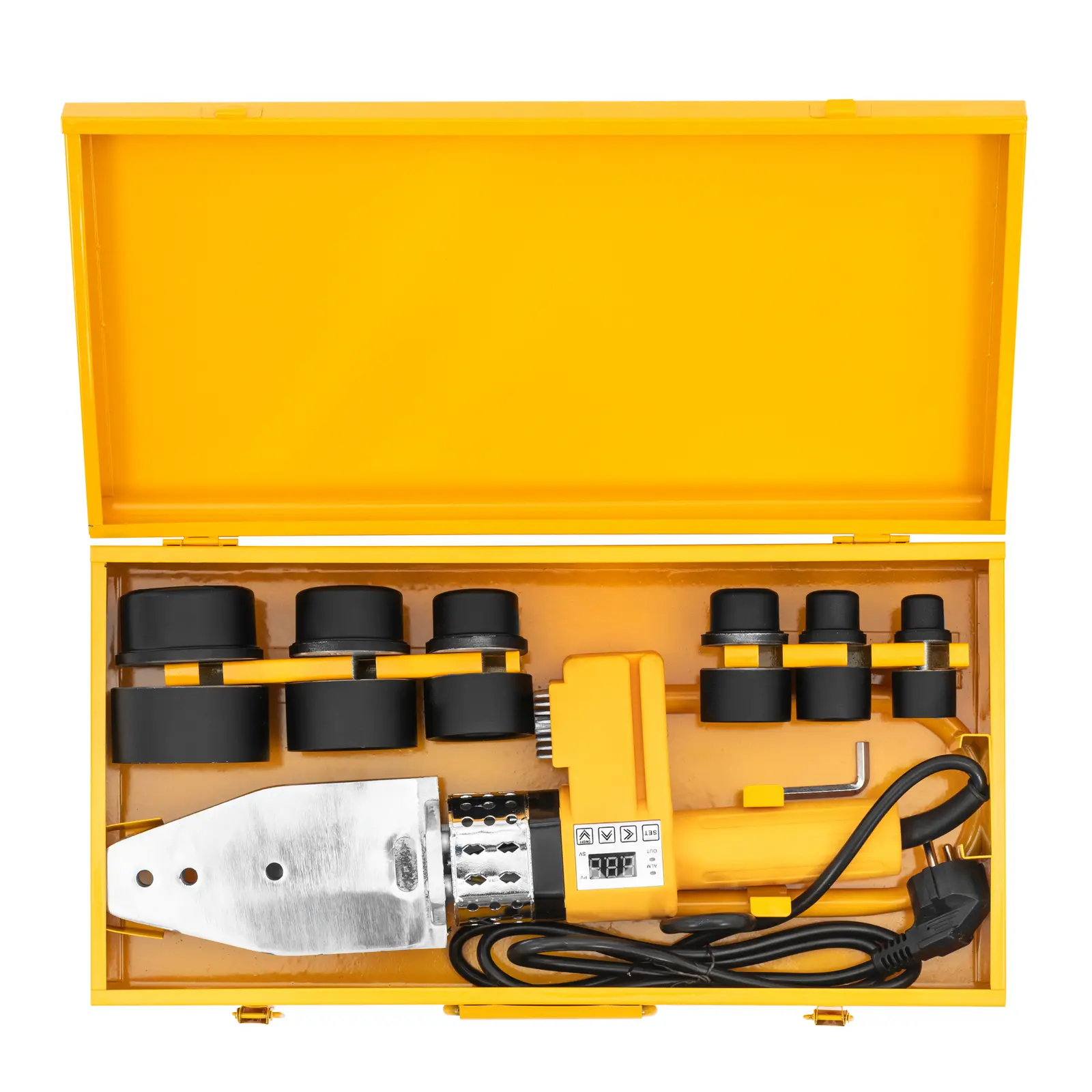 Svářečka na plasty - 950 W - 20 až 63 mm - do 300 °C - digitální displej (Barva: Žlutá)