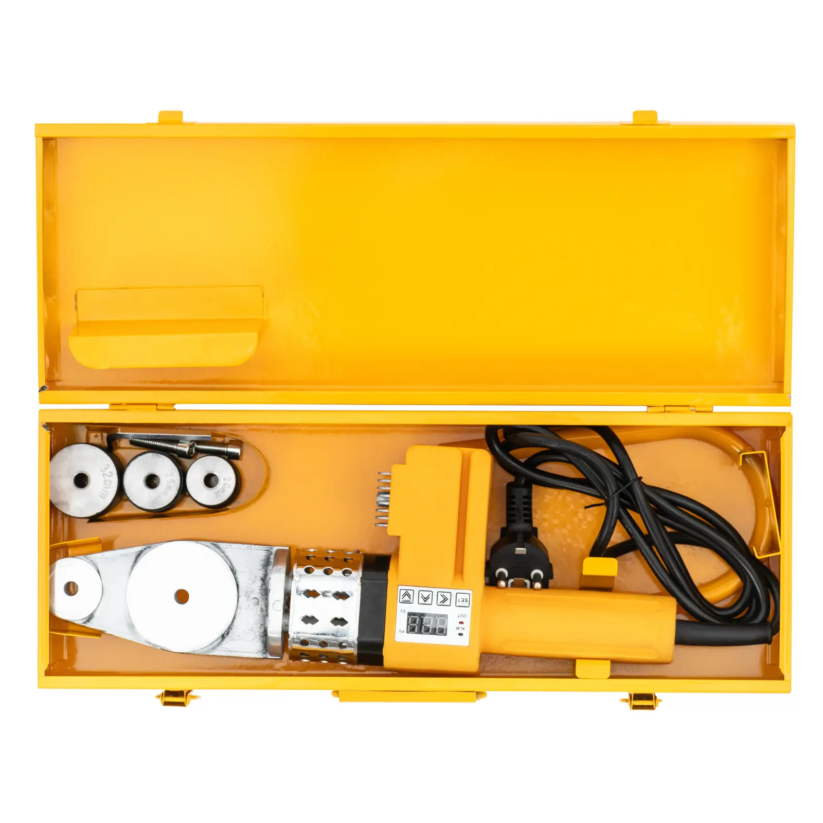 Svářečka na plasty - 800 W - 20 až 32 mm - do 300 °C - digitální displej (Barva: Žlutá)