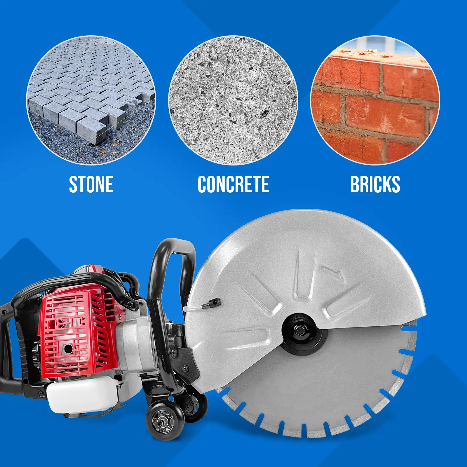 Sega per calcestruzzo - benzina - 3000 W - 155 mm di profondità di taglio (Potenza sonora: 115 dB)