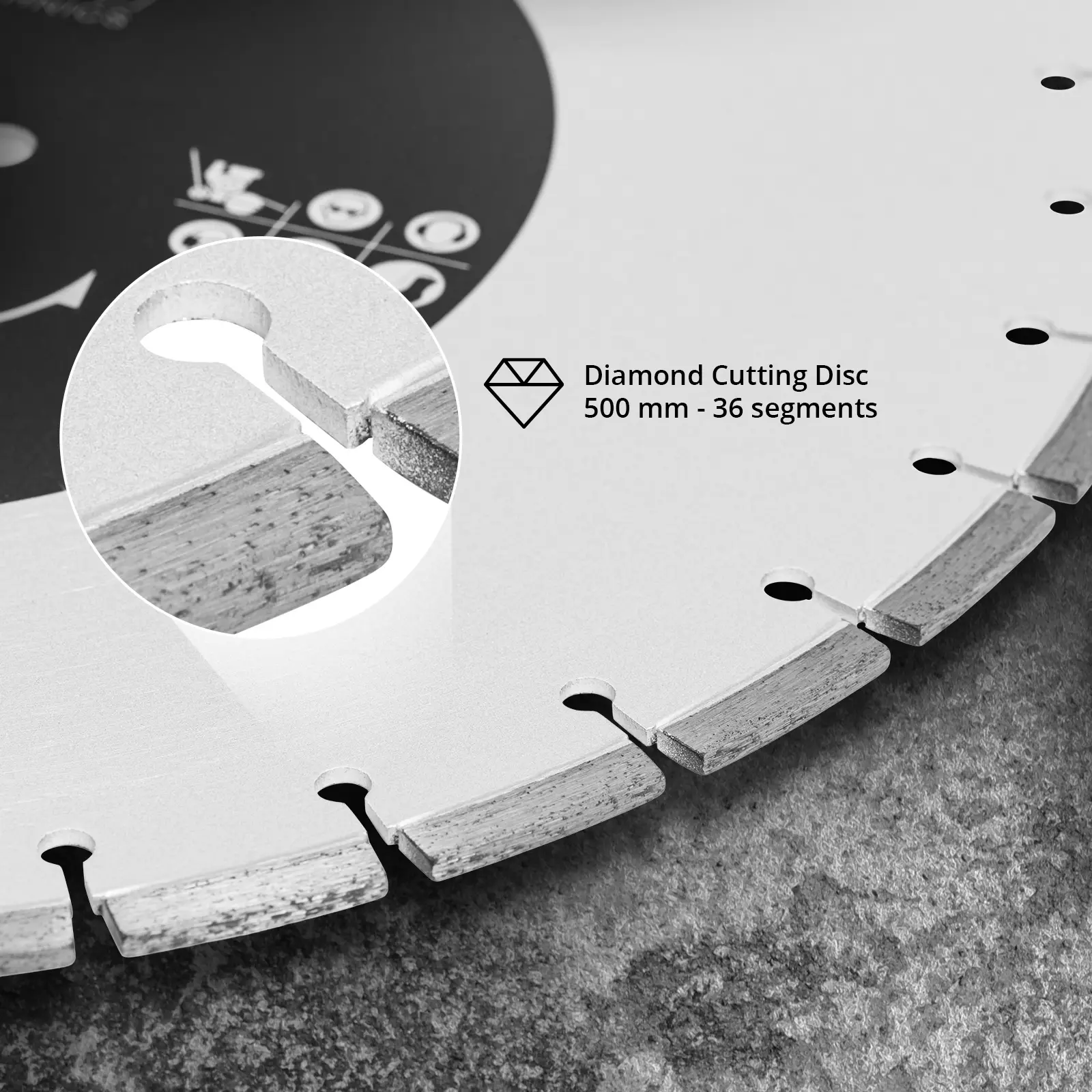 Disque diamant scie circulaire - 500 mm (Matériau(x): Acier)