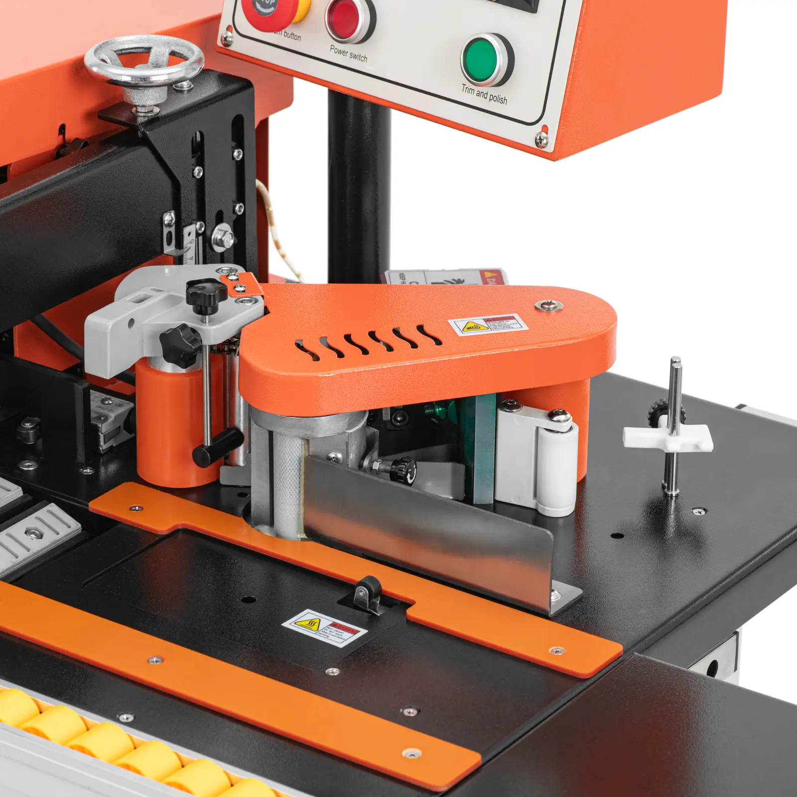 Kantenanleimmaschine - 2115 W - 7 m/min - 120 bis 200 °C - mit Besäumungsfunktion und Fußpedal