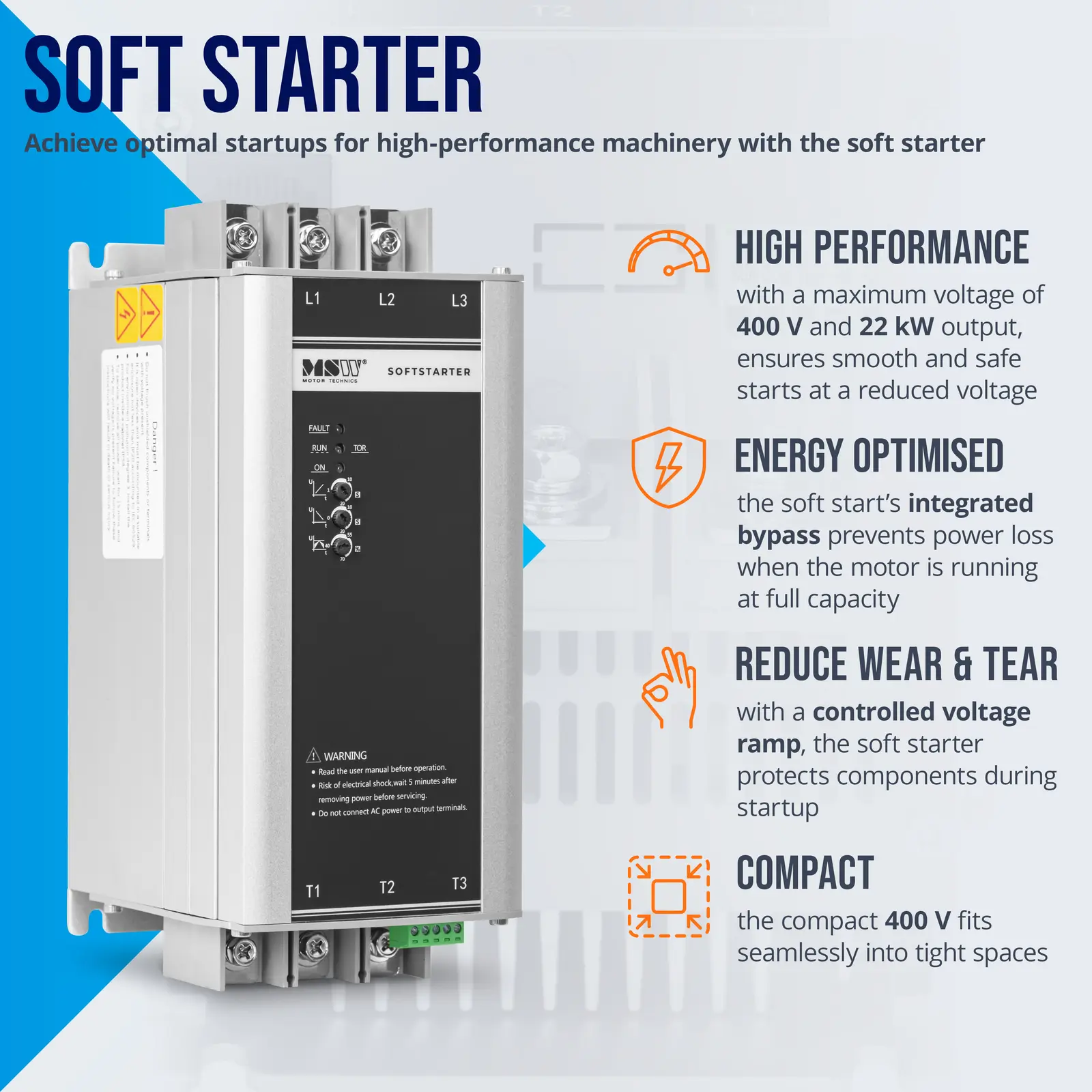 Softstarter - 400 V - 22 kW - 45 A