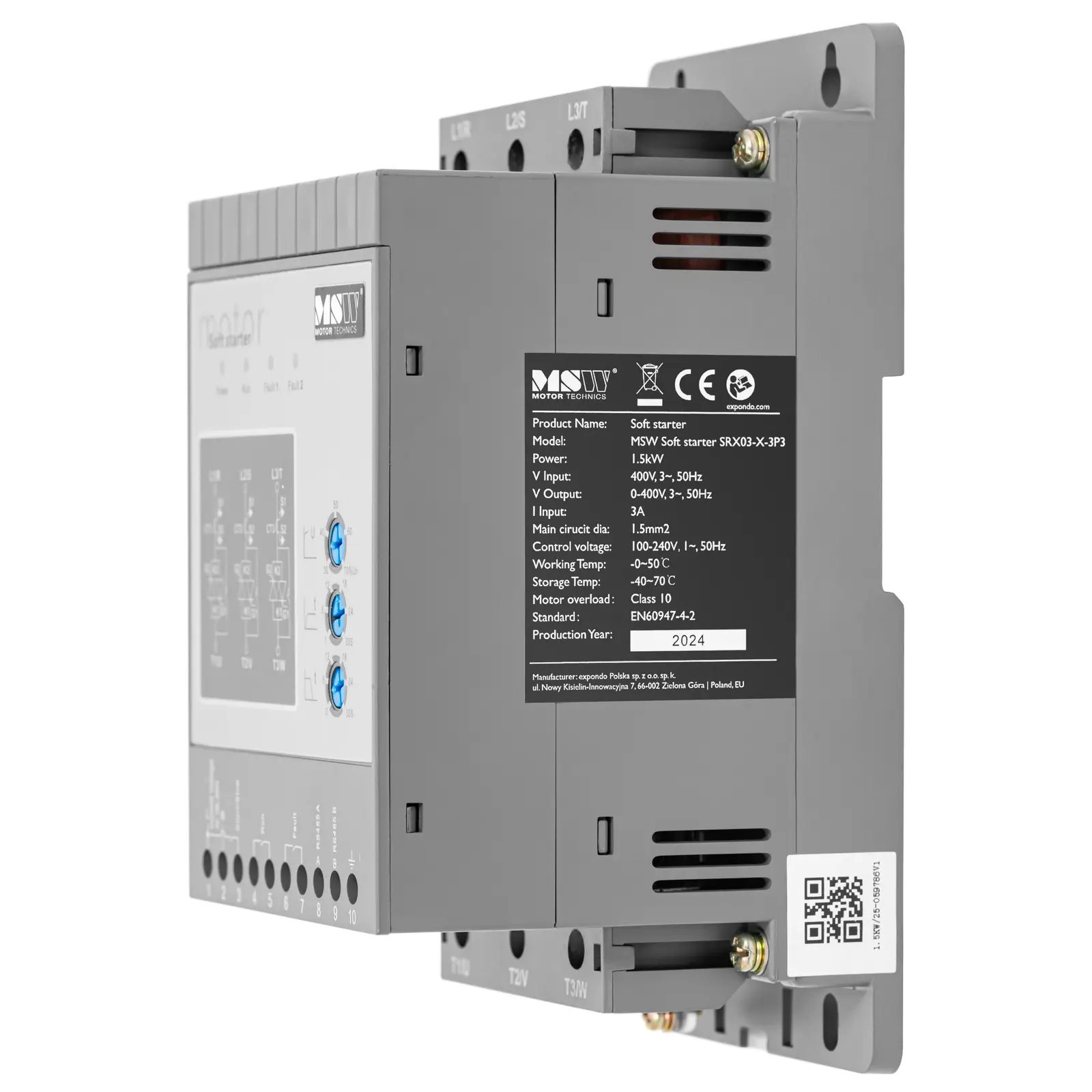 Софтстартер - 400 V / 100 - 240 V - 1,5 kW - 3 A