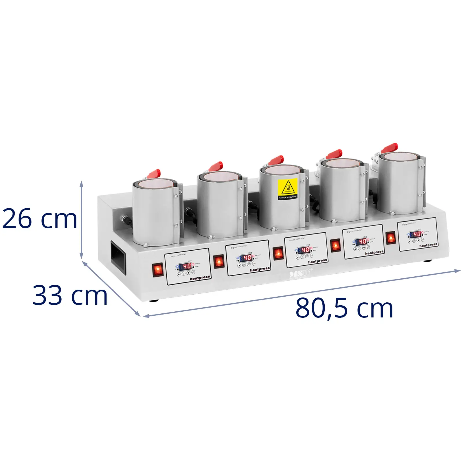 Presse à mug - x5 - jusqu'à 250 °C - avec affichage LED et minuterie