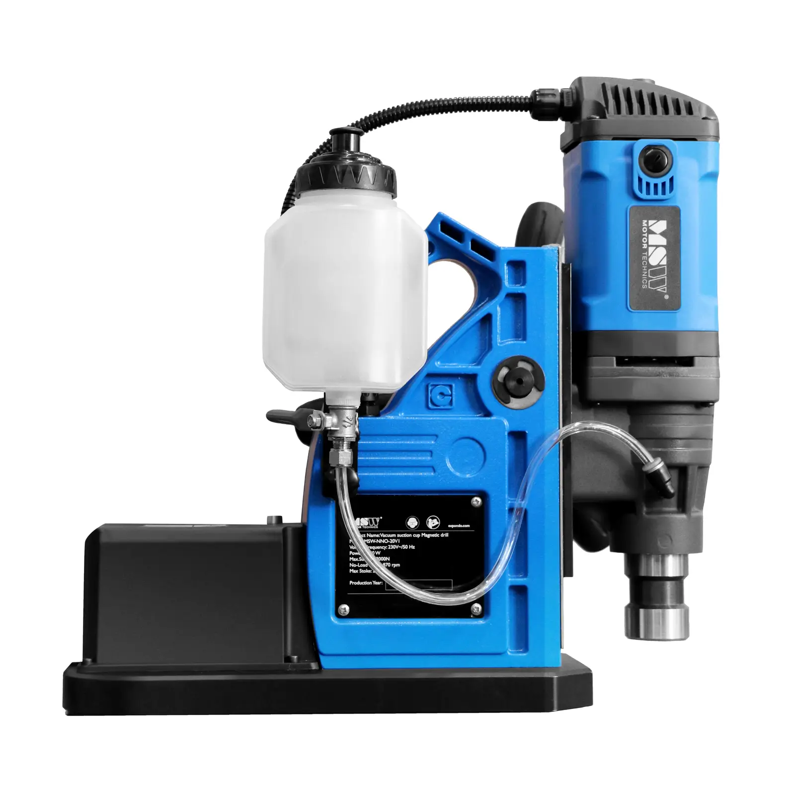 Magnetbohrmaschine - mit Vakuum - 1550 W - 870 U/min - Bohrdurchmesser max. 35 mm (Länge Kühltankrohr: 500 mm)