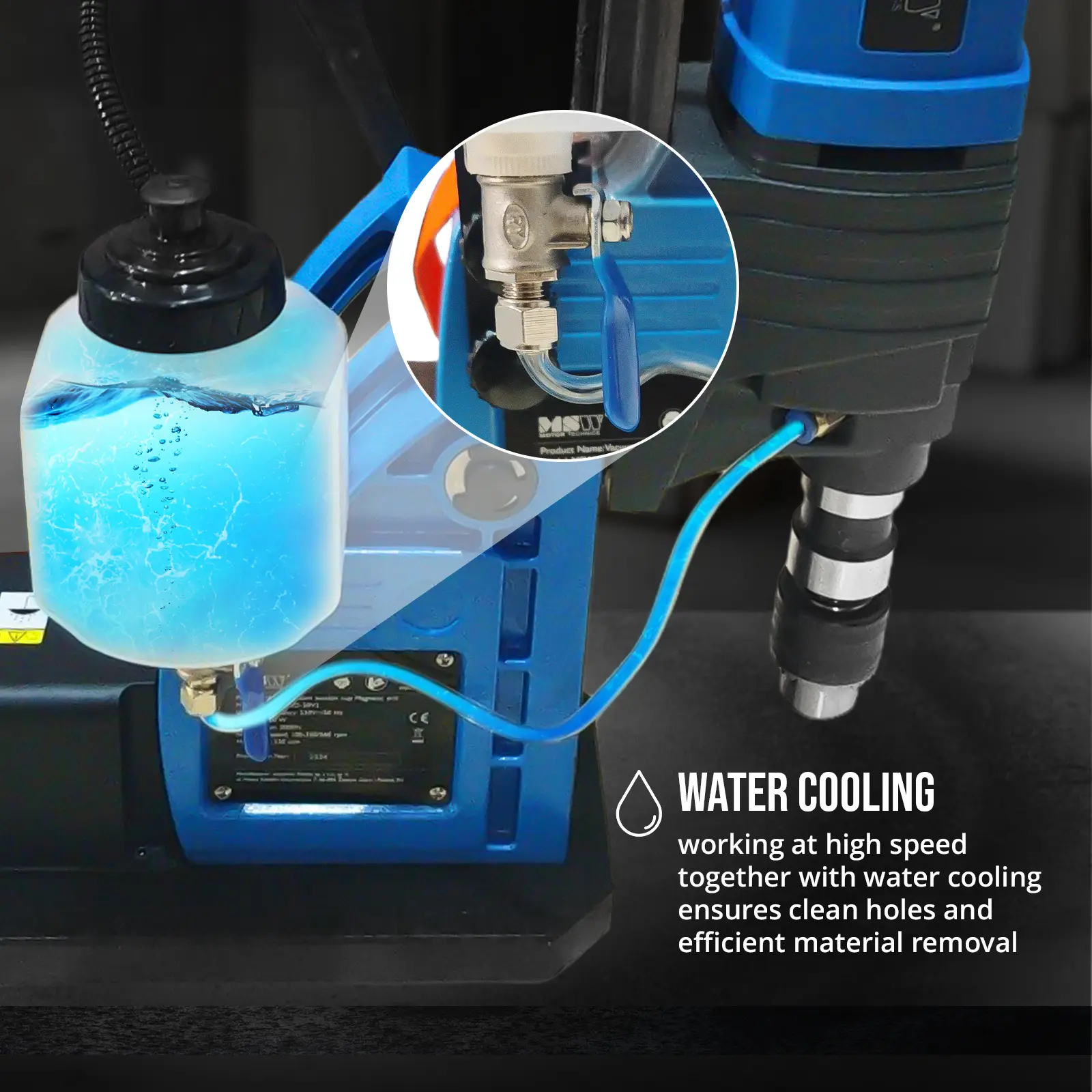 Máquina de perfuração magnética - com vácuo - 1650 W - 560 rpm - Diâmetro máximo de perfuração 13/50 mm (Classe de proteção: I)