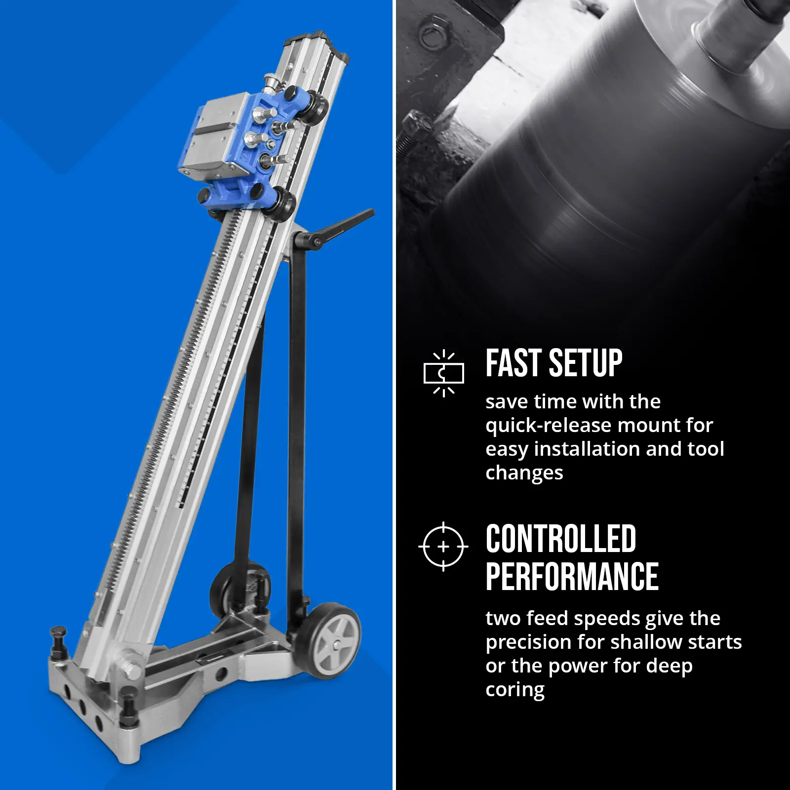 Kernbohrständer - Bohrdurchmesser bis 250 mm (Hublänge: 760 mm)
