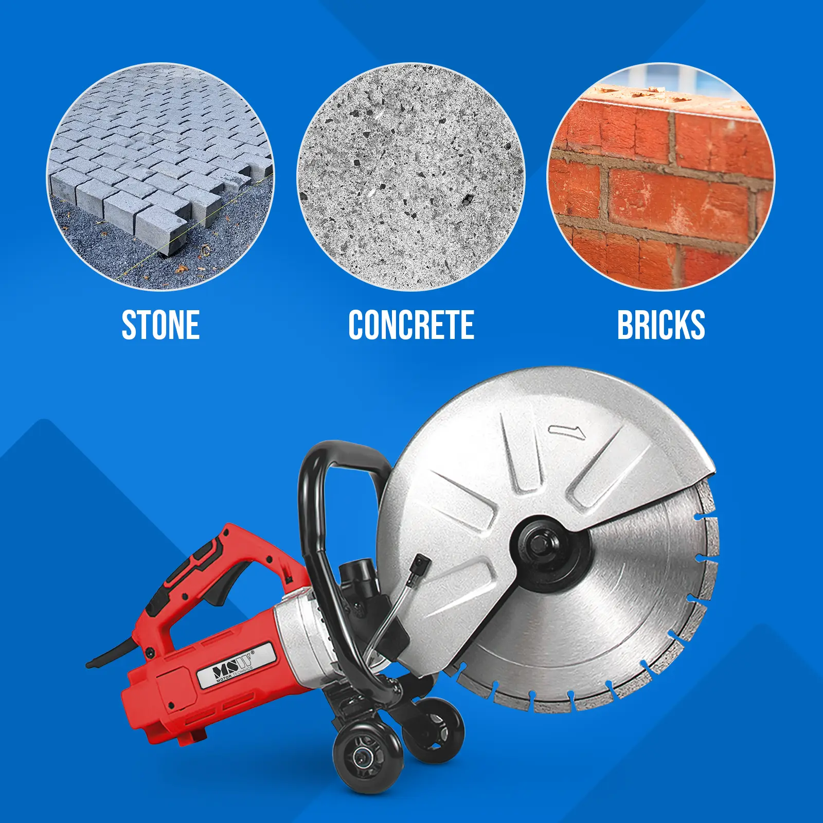 Betonsäge - 3500 W - 120 mm Schnitttiefe - Wasserkühlung (Stromkabel: 2.5 m)