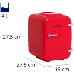 Mini lodówka - samochodowa - 4 l - blushing red - termostat