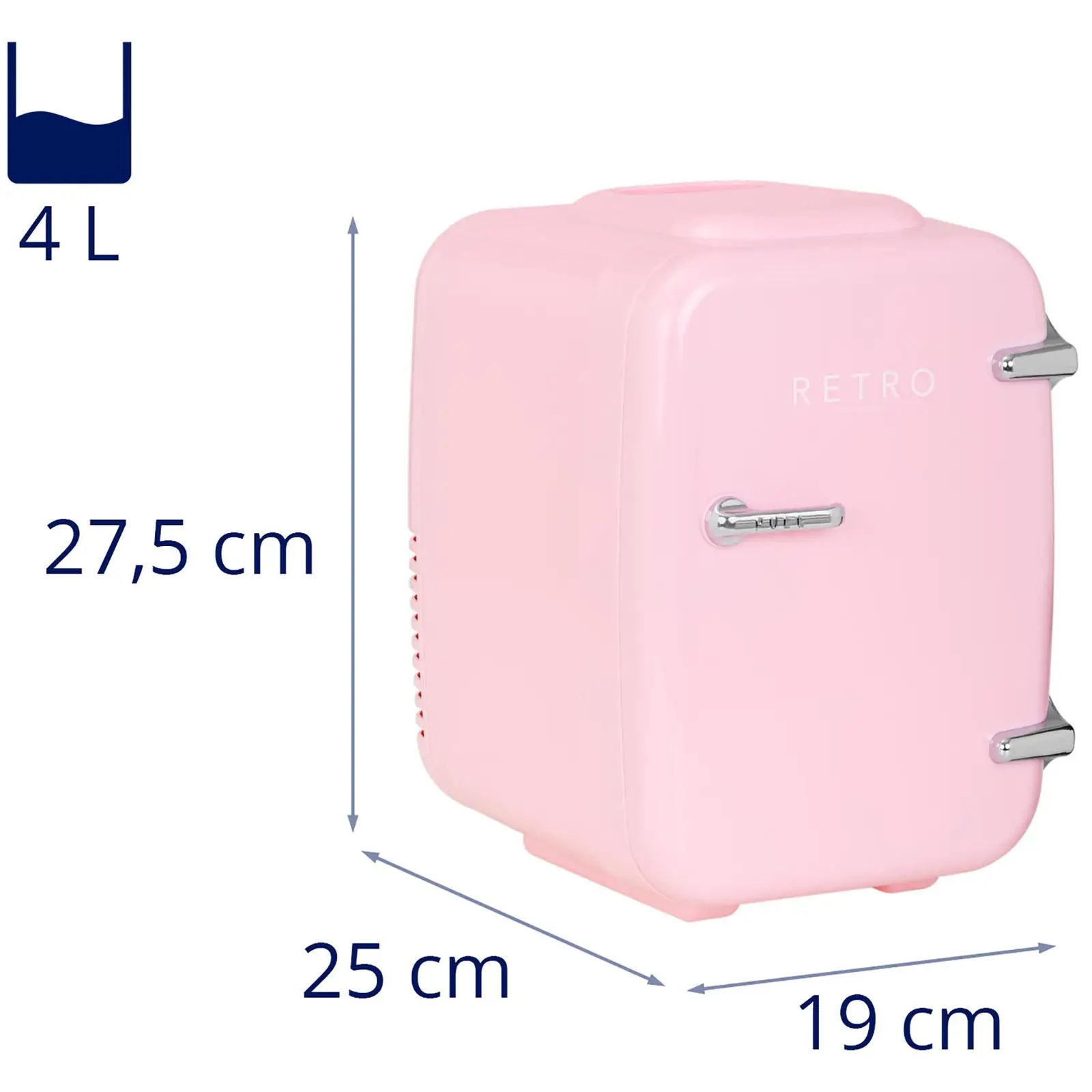 Mini frigorífico - para carros - 4 l - rosa - termóstato