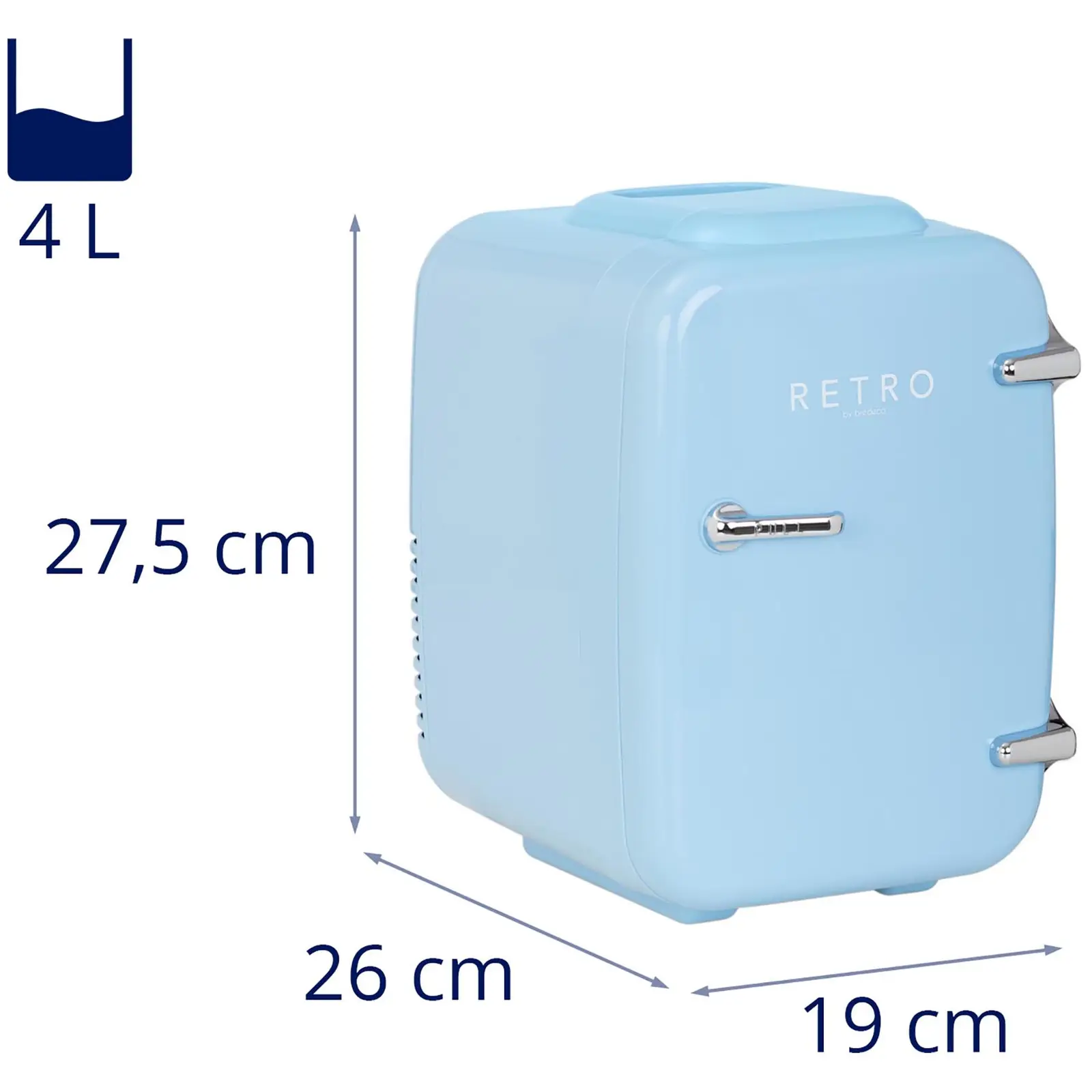 Mini refrigerador - 4 L - azul