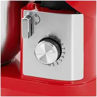 Köksmaskin med mixer - Inkl. mixer, köttkvarn, skivningstillsats - 1300 W - Röd
