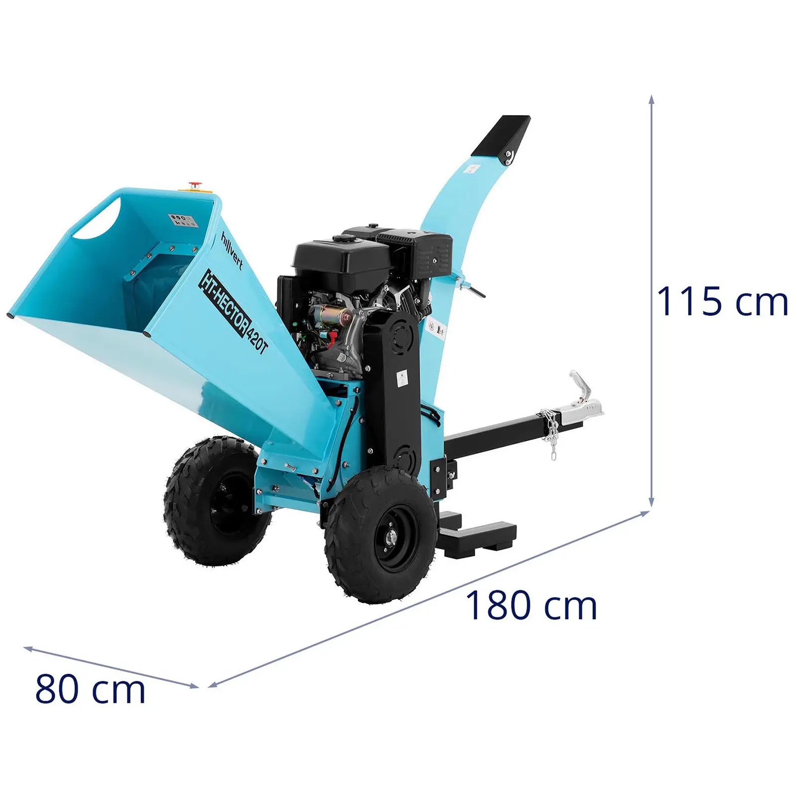 Benzinový drtič větví - 15 KS - 100 mm (Elektrický: Elektrický start / Kickstart)