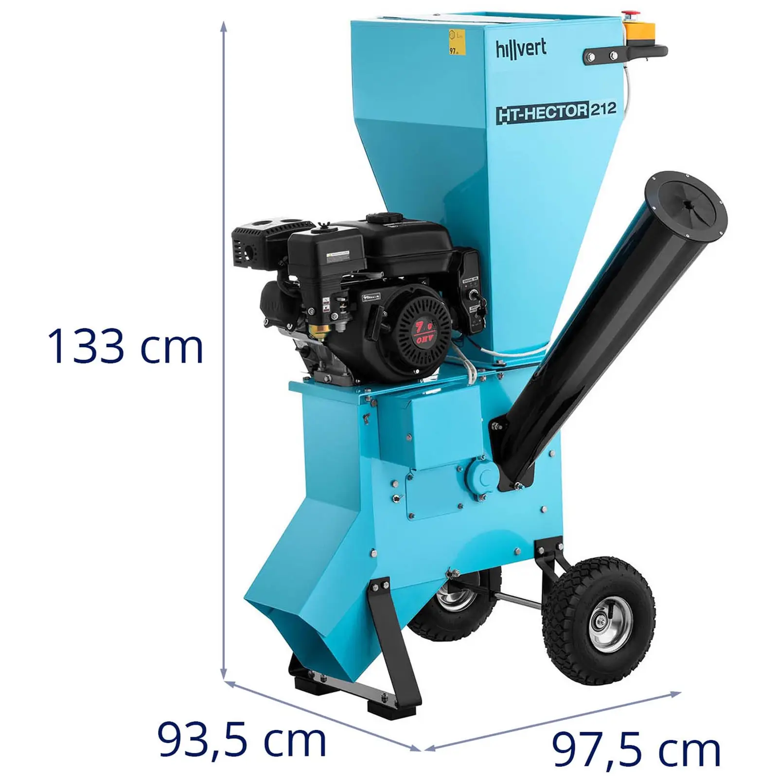 B-zboží Benzínový drtič větví - 7 KS - 70 mm (Objem palivové nádrže: 3.6 l)