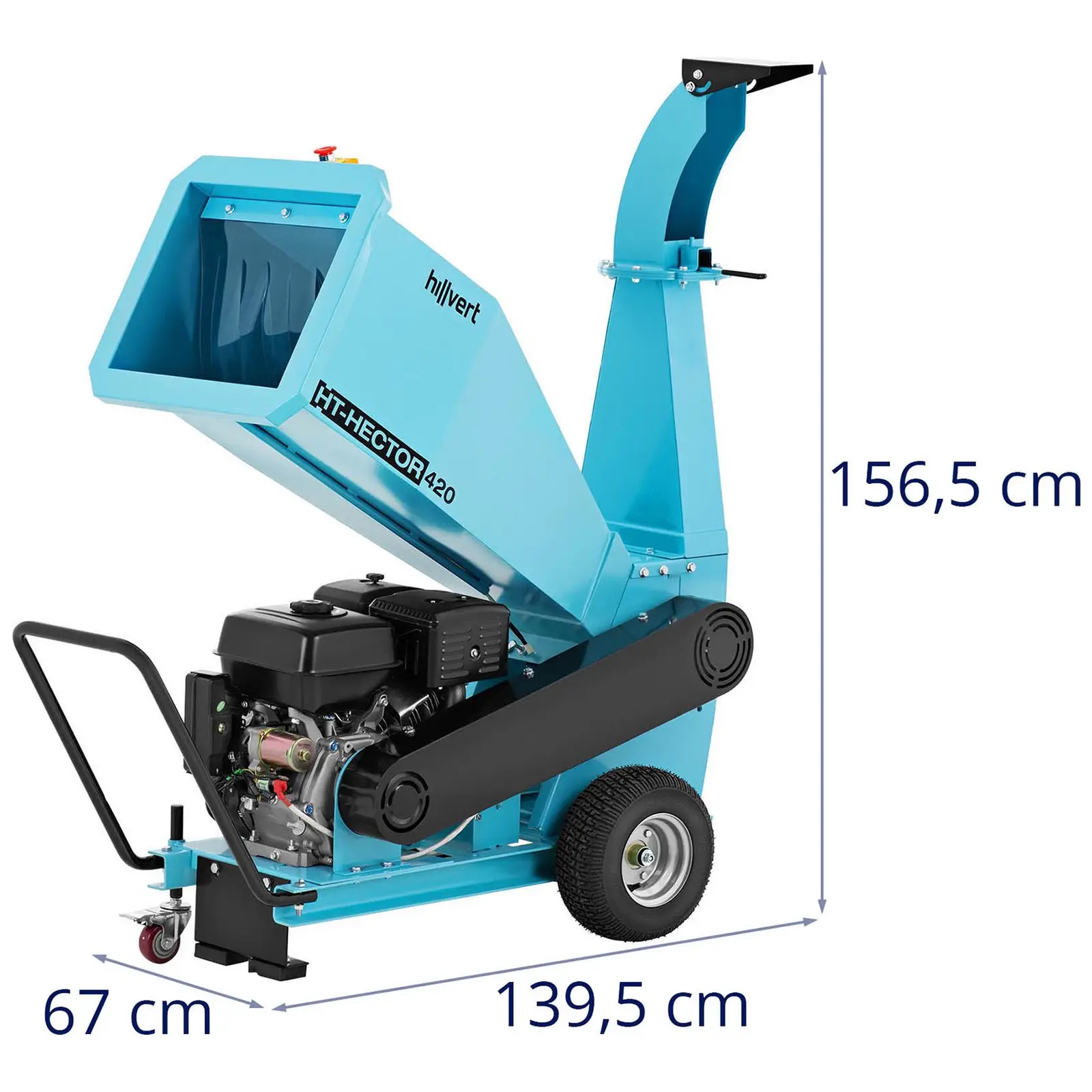 Benzínový drtič větví - 15 KS - 100 mm (Materiál: Uhlíková ocel)