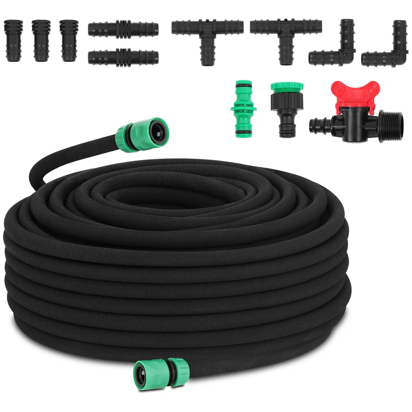 Soaker Hose - 50 m + tap piece + valve