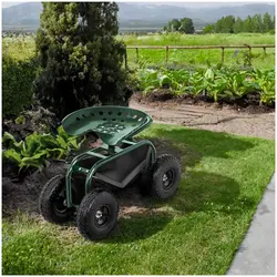 Carrello per vigneto, orto e giardino con sedile - 150 kg - Regolabile in altezza