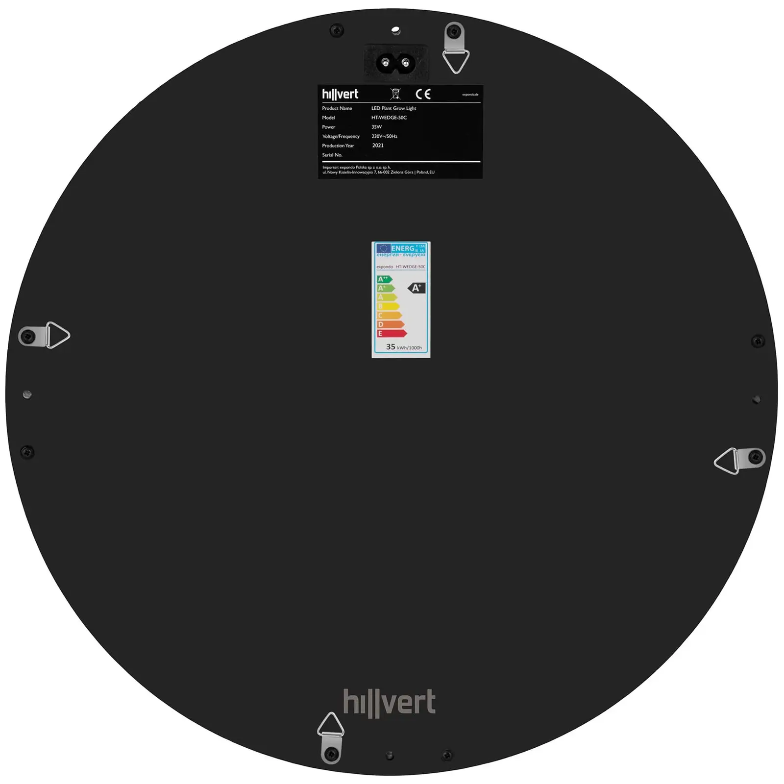 LED növénylámpa - teljes spektrum - 35 W - 250 LED - Φ 330 x 30 - 2400 Lumen