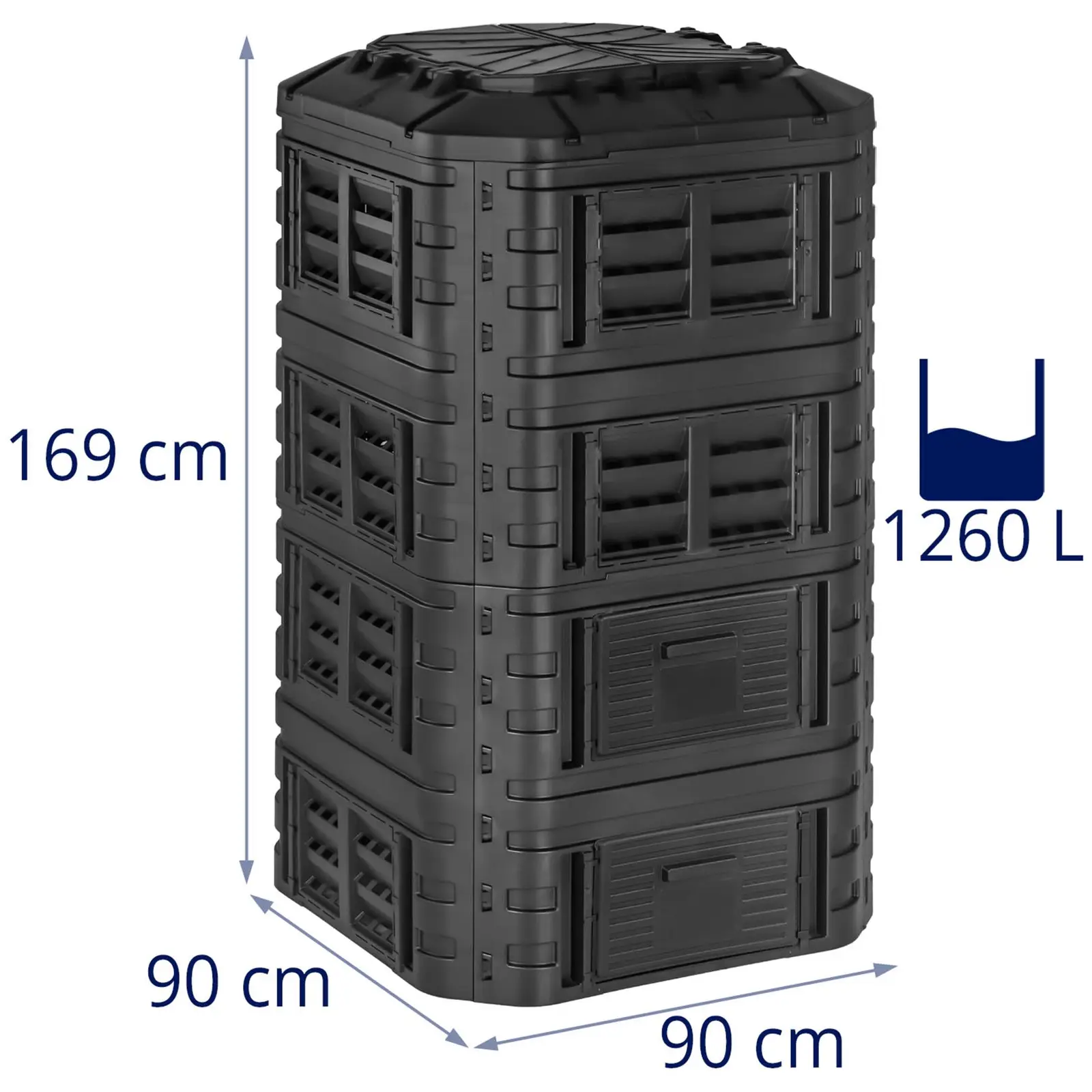 Kompostori - 1 260 l (Kannen aukko: Kyllä)
