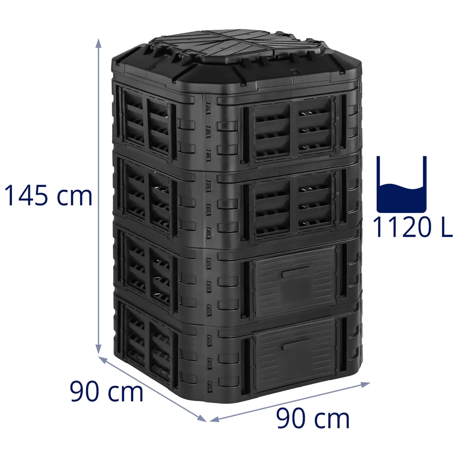 Zahradní kompostér - 1 120 l (Otvor krytu: Ano)