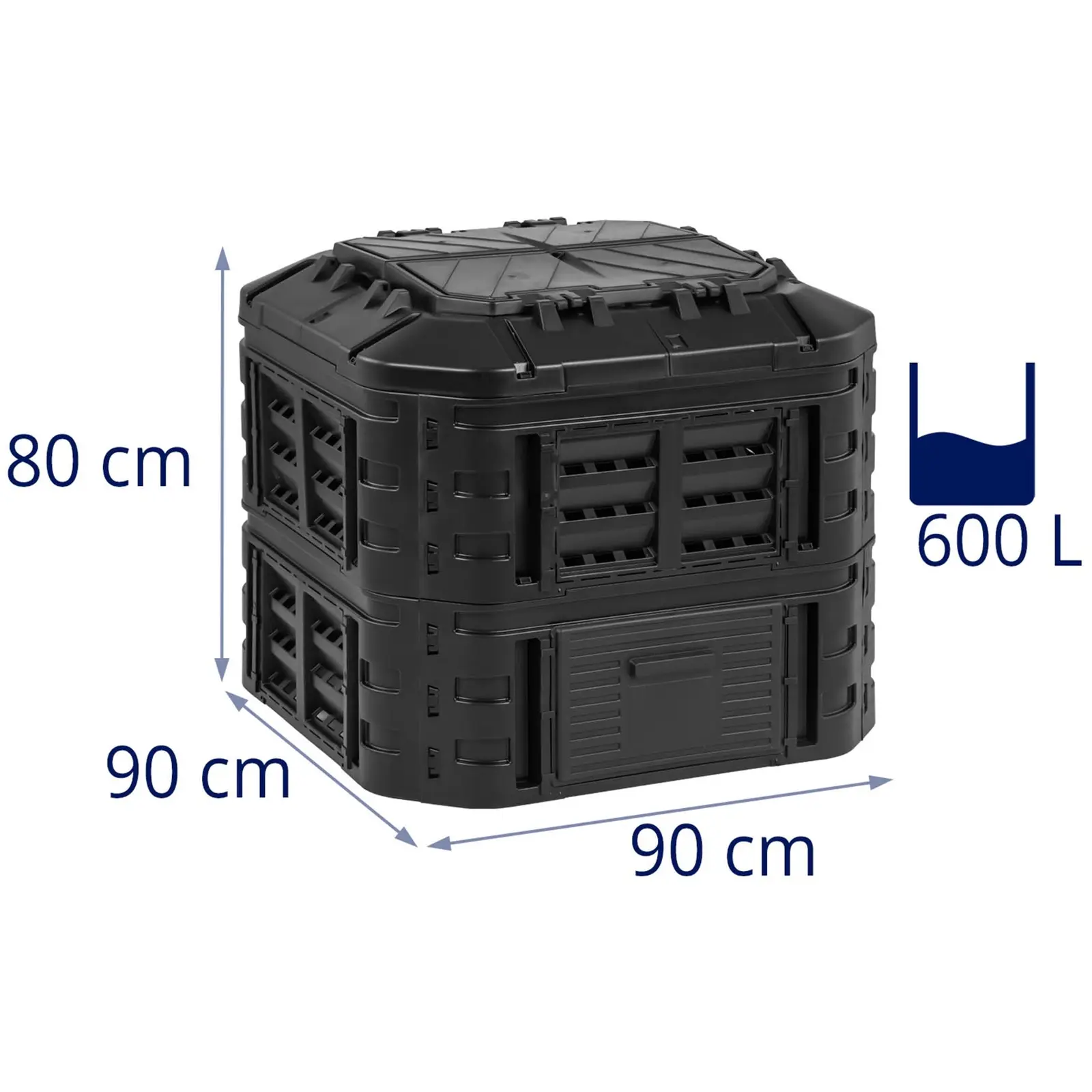 Zahradní kompostér - 600 l (Otvor krytu: Ano)