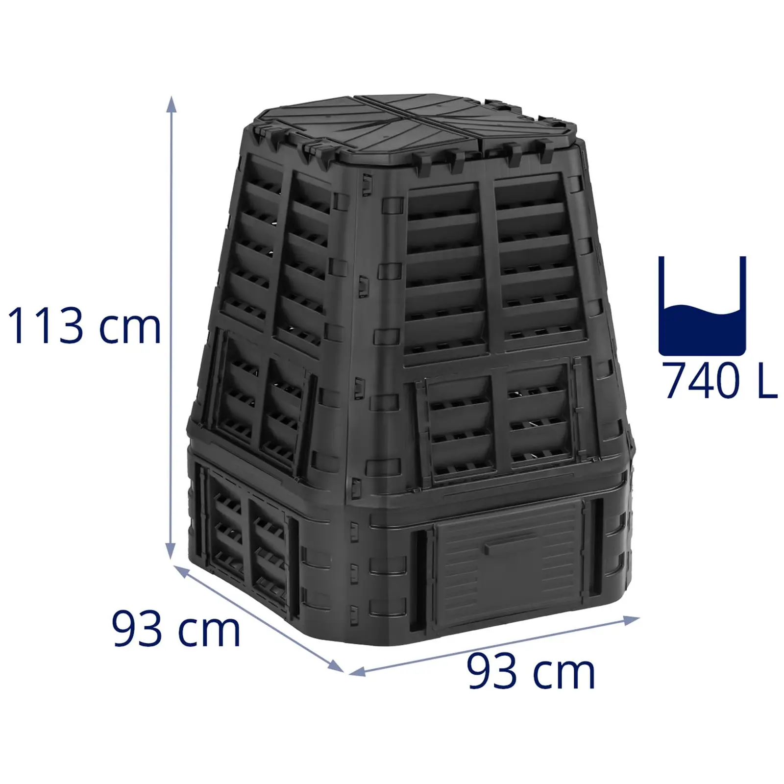 Zahradní kompostér - 740 l (Otvor krytu: Ano)