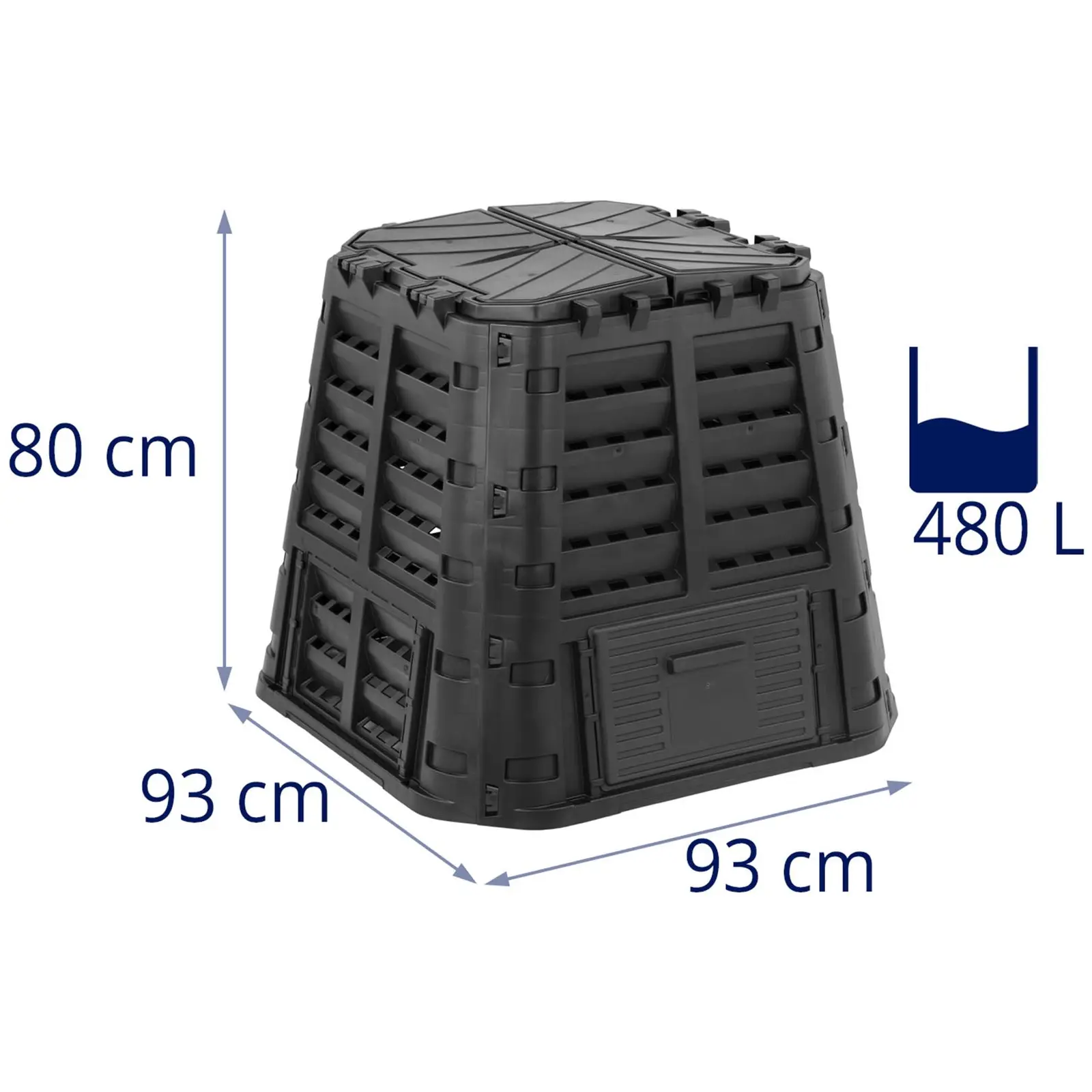 Zahradní kompostér - 480 l (Otvor krytu: Ano)
