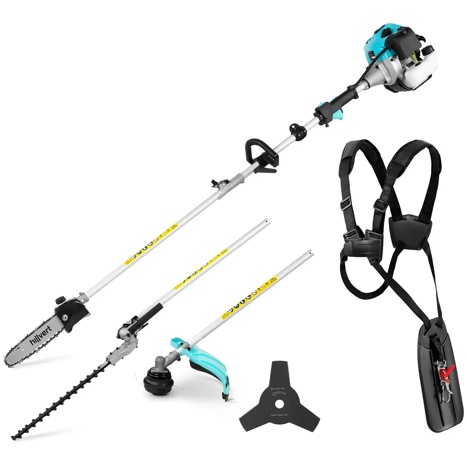 4-in-1 Garden Multi Tool - 1600 W - Lawn Trimmer + Power Scythe + Hedge Trimmer + High Pruner