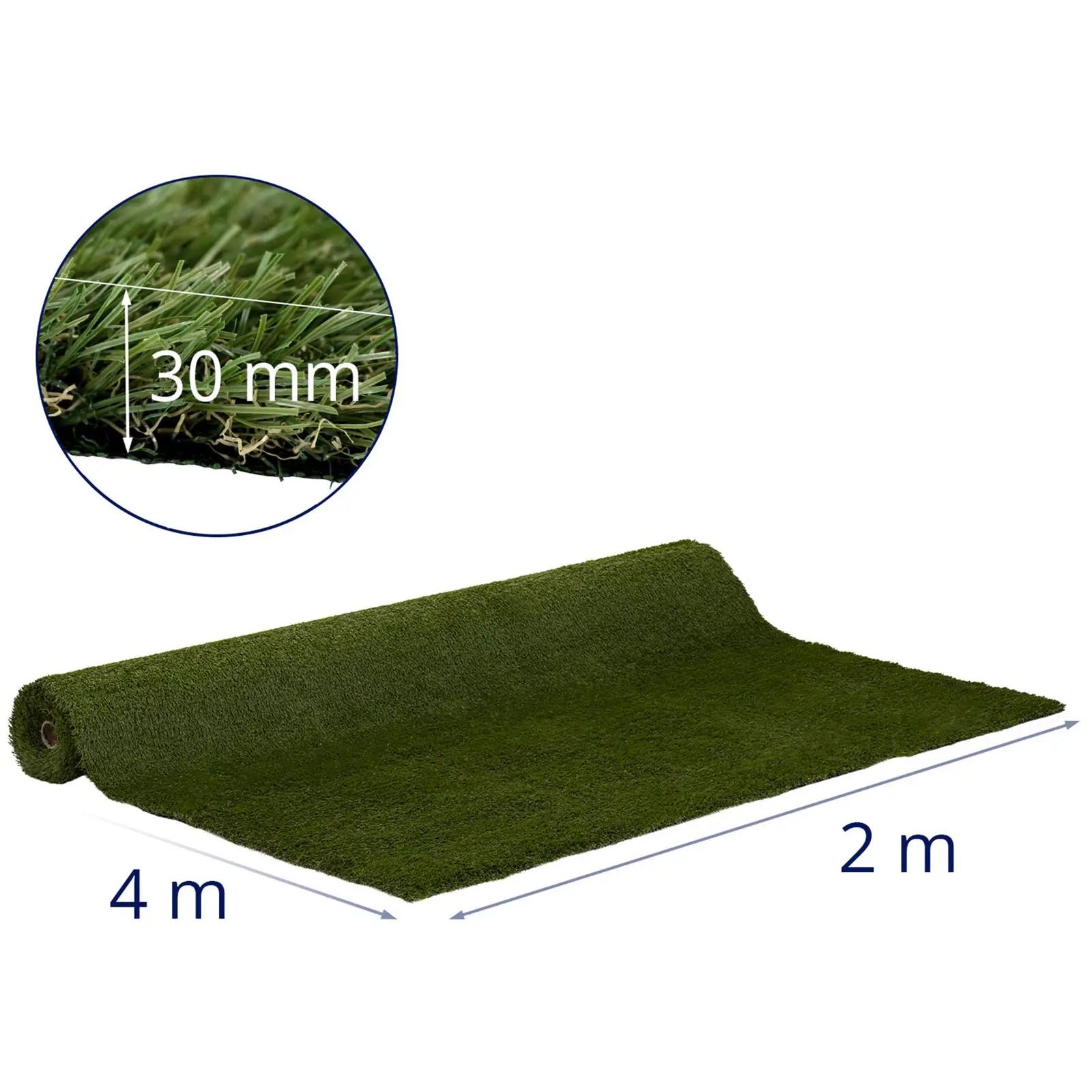 Relva artificial - 403 x 200 cm - altura: 30 mm - velocidade do ponto: 20/10 cm - resistência à radiação UV