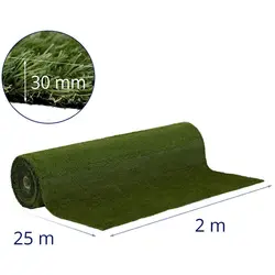 Konstgräs - 200 x 2500 cm - höjd: 30 mm - stygn: 20/10 cm - UV-beständig