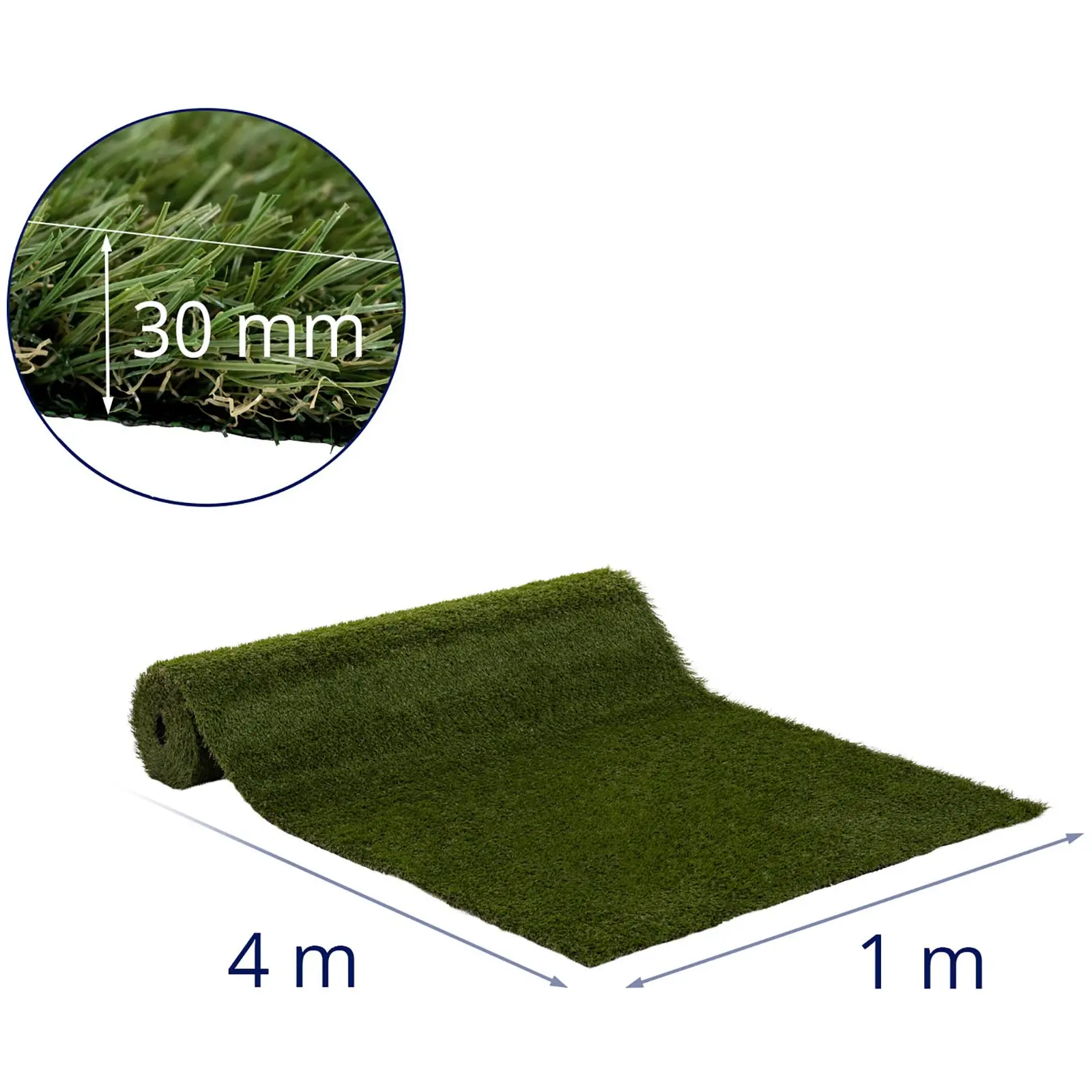 Umělý trávník - 403 x 100 cm - výška: 30 mm - hustota stehů: 20/10 cm - odolný proti UV záření (Výška: 30)