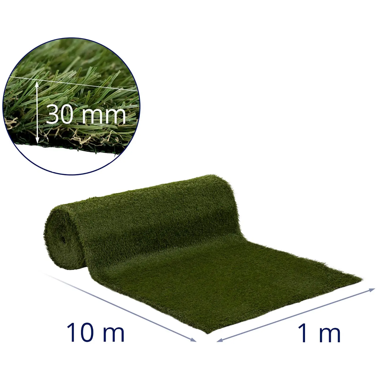 Umělý trávník - 1008 x 100 cm - výška: 30 mm - hustota stehů: 20/10 cm - odolný proti UV záření