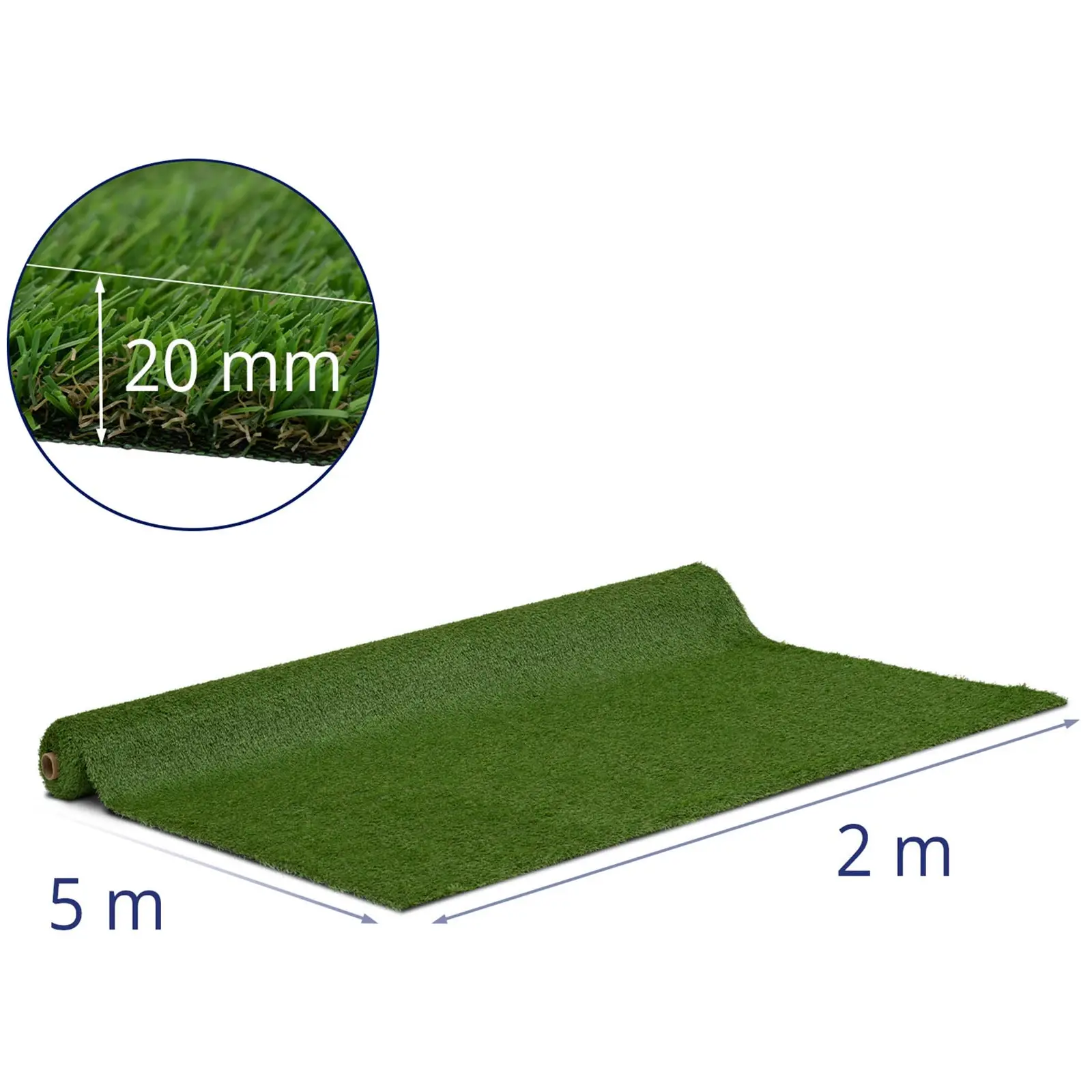 Artificial grass - 200 x 500 cm - Height: 20 mm - Stitch rate: 13/10 cm - UV-resistant