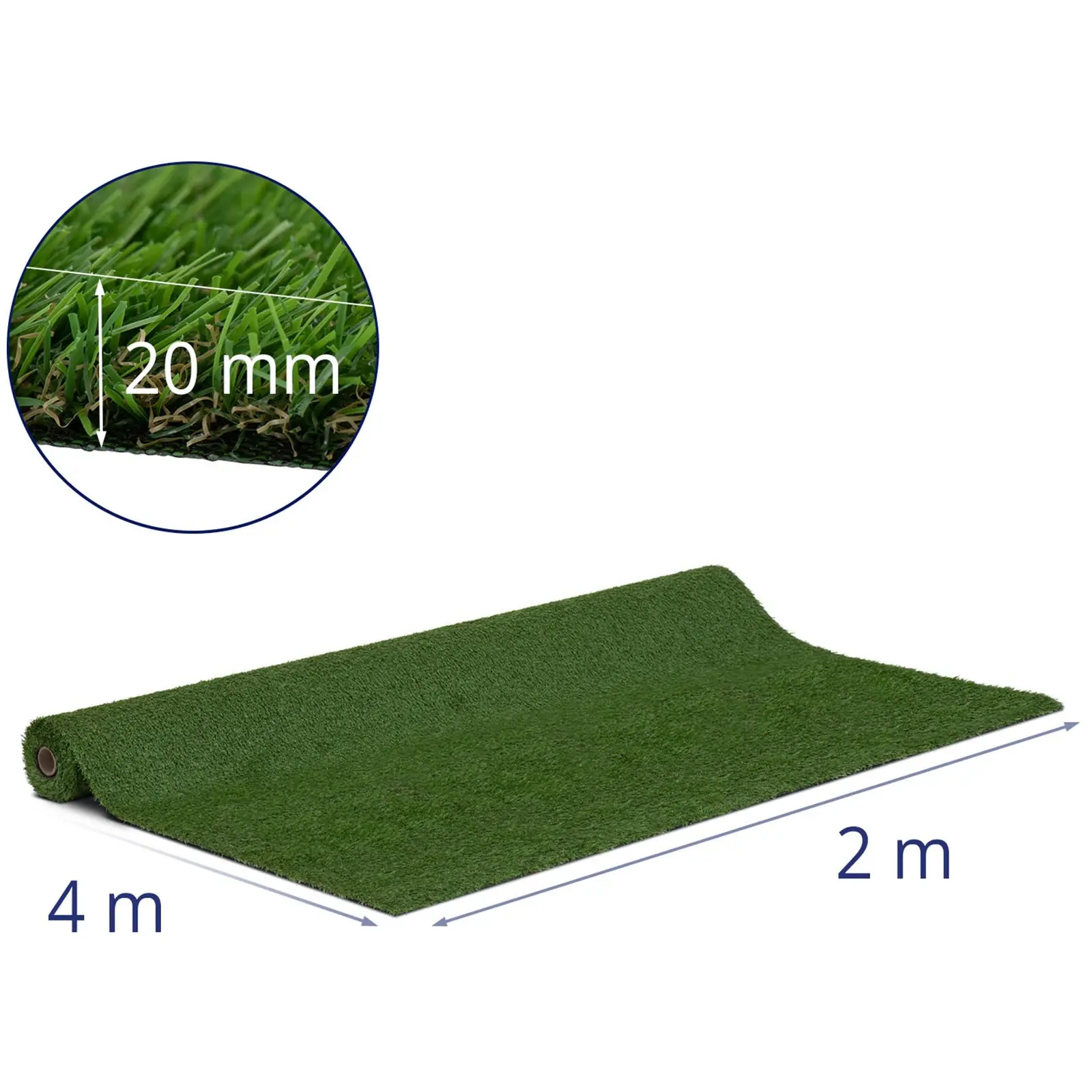 Relva artificial - 403 x 200 cm - altura: 20 mm - velocidade do ponto: 13/10 cm - resistência à radiação UV